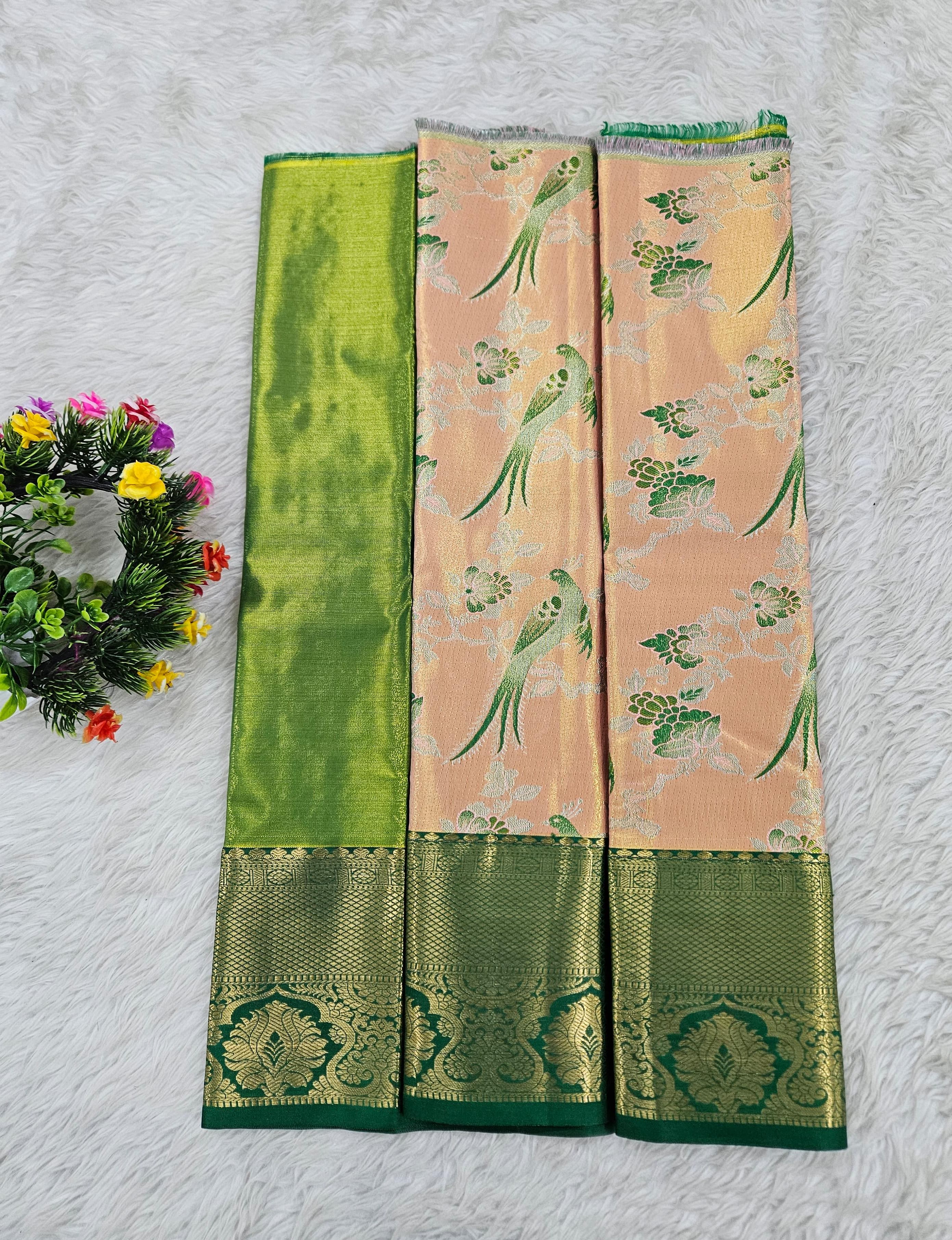 (0–1 Year) Lehenga – Unstitched (Blouse + Material)