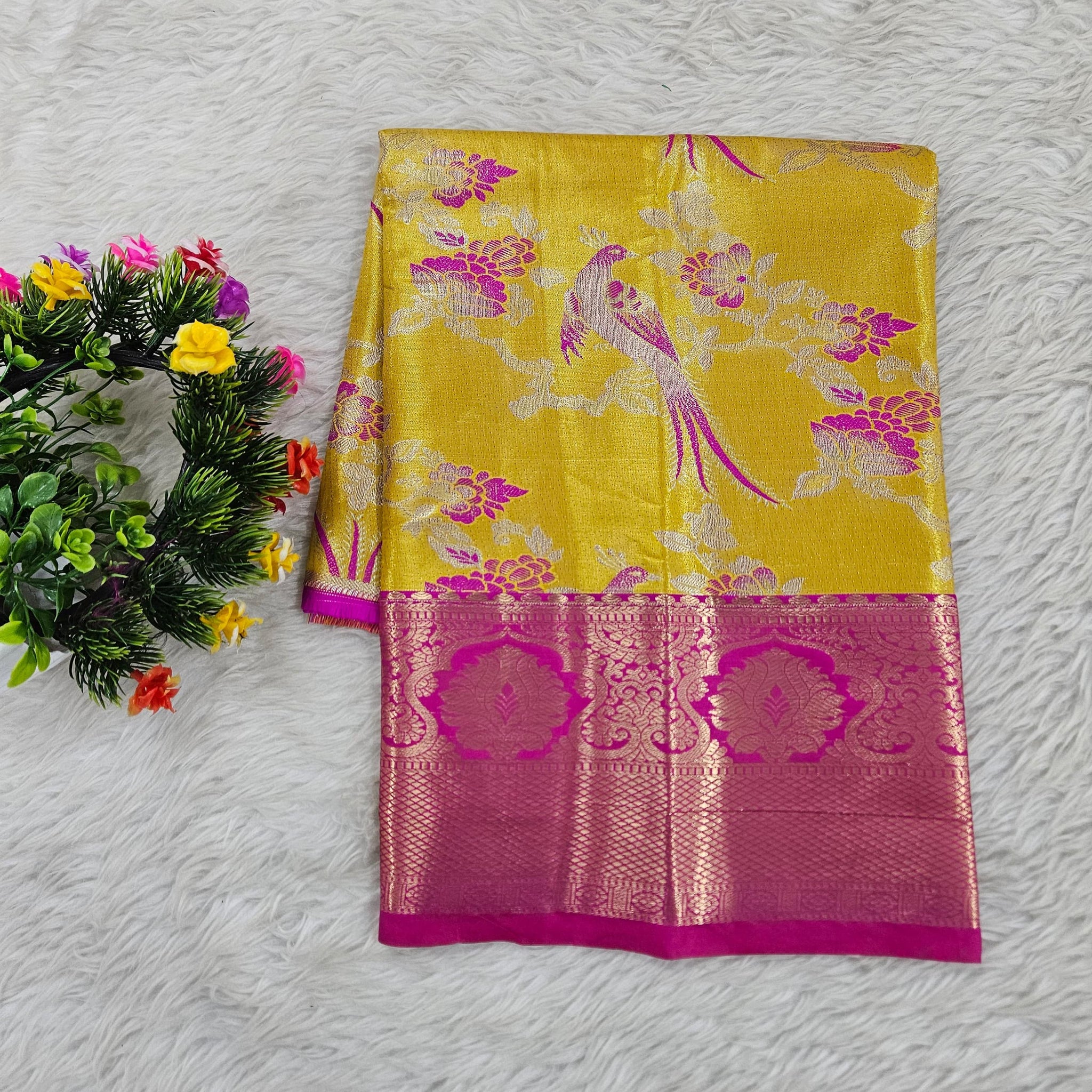 (0–1 Year) Lehenga – Unstitched (Blouse + Material)