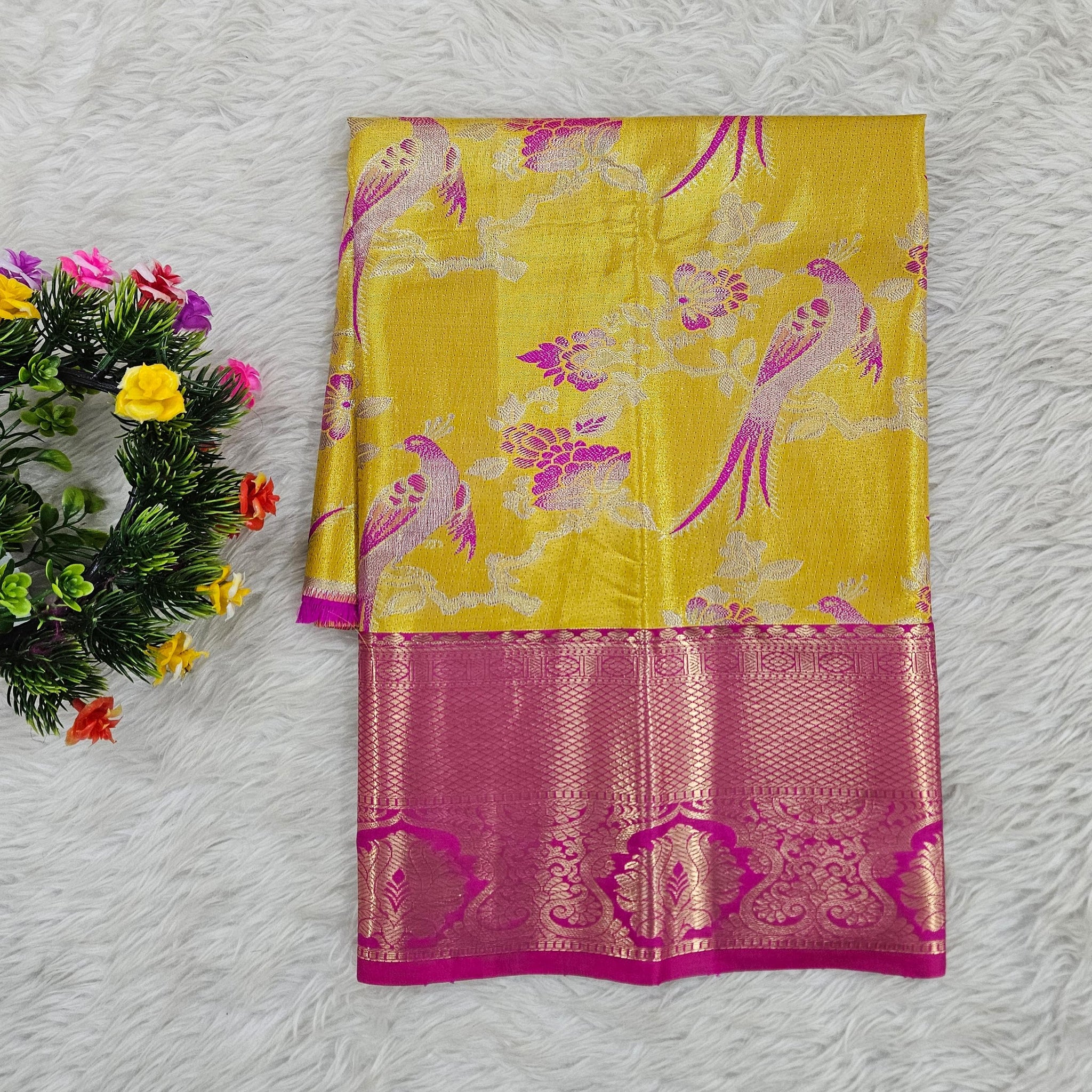 (0–1 Year) Lehenga – Unstitched (Blouse + Material)