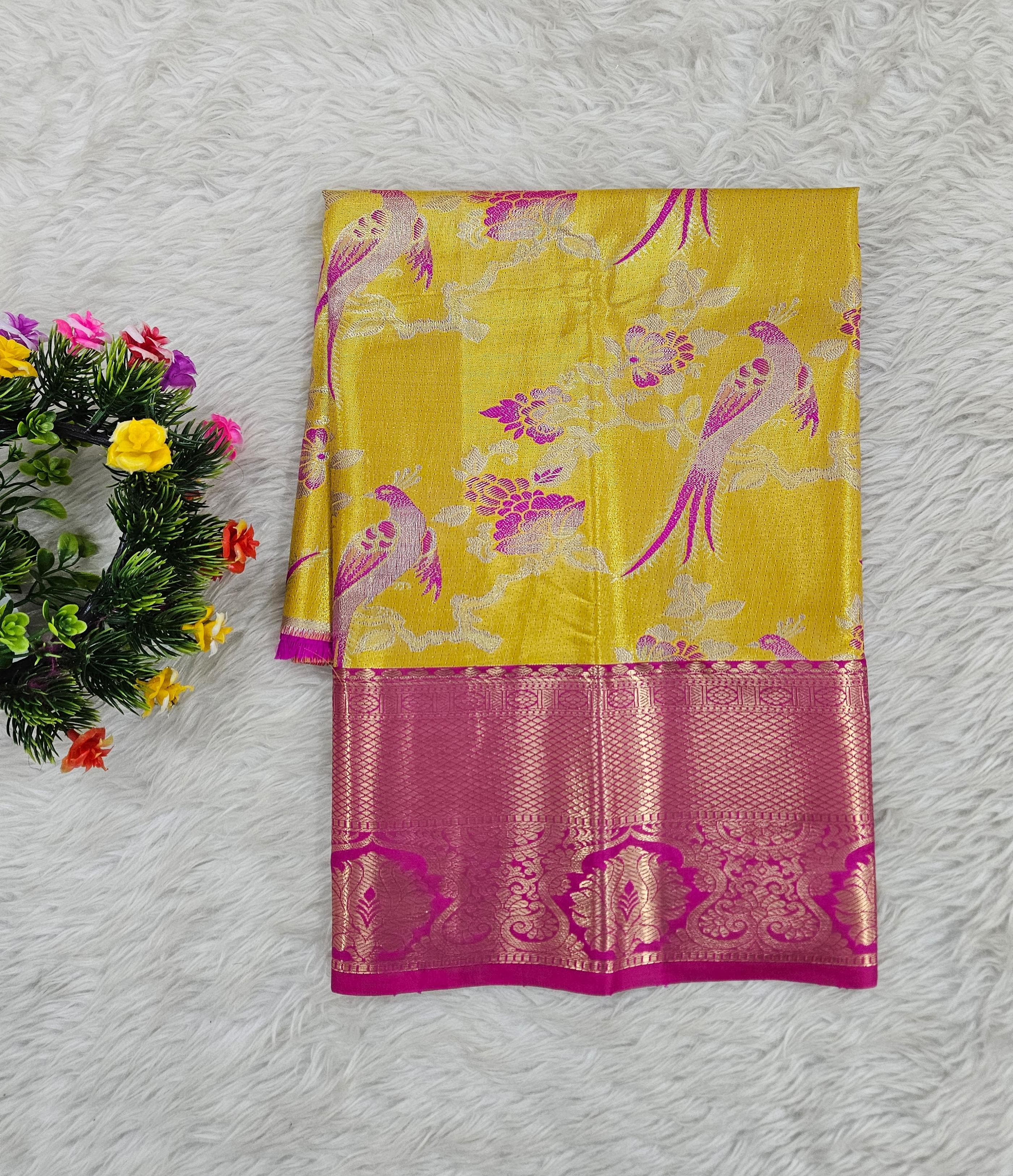 (0–1 Year) Lehenga – Unstitched (Blouse + Material)