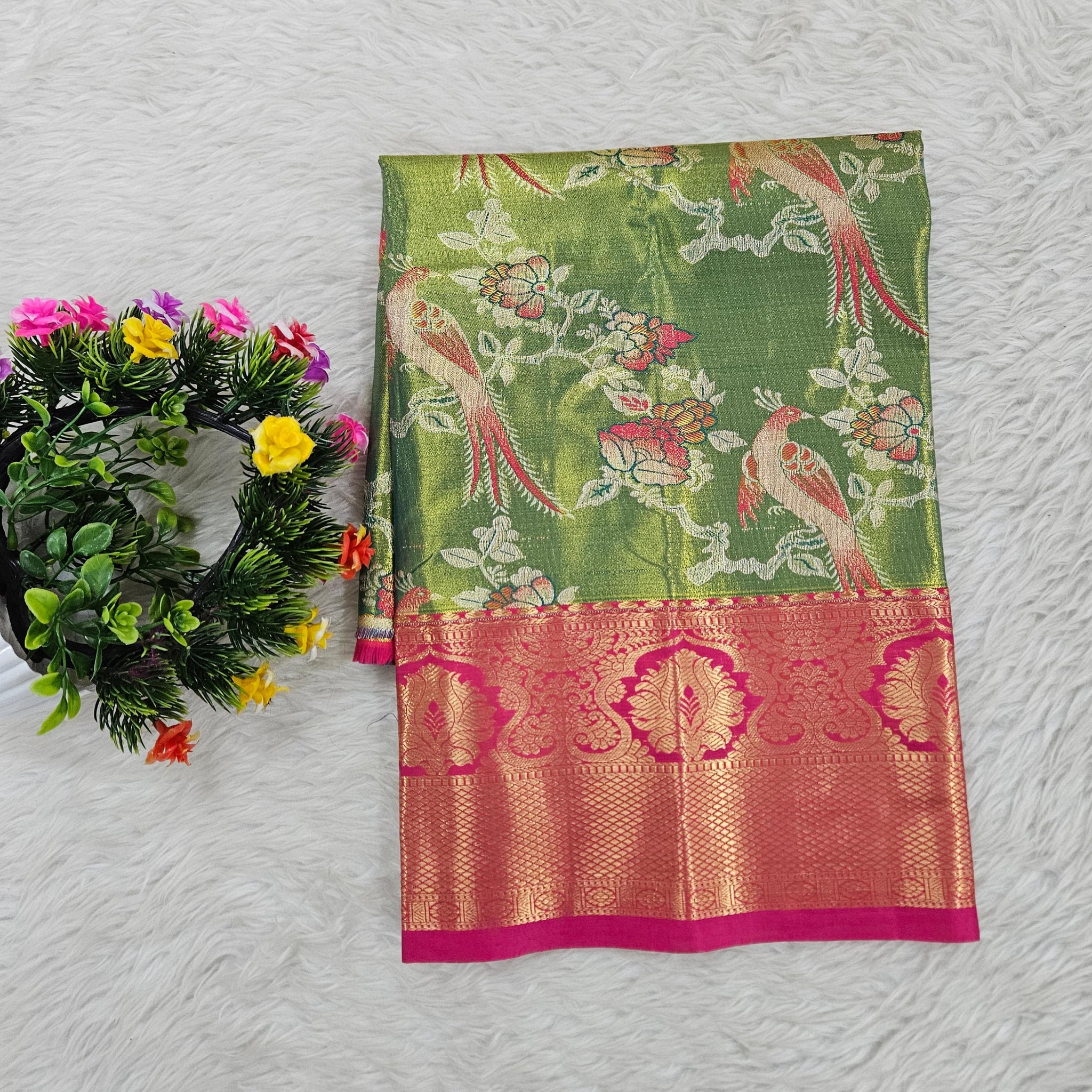 (0–1 Year) Lehenga – Unstitched (Blouse + Material)