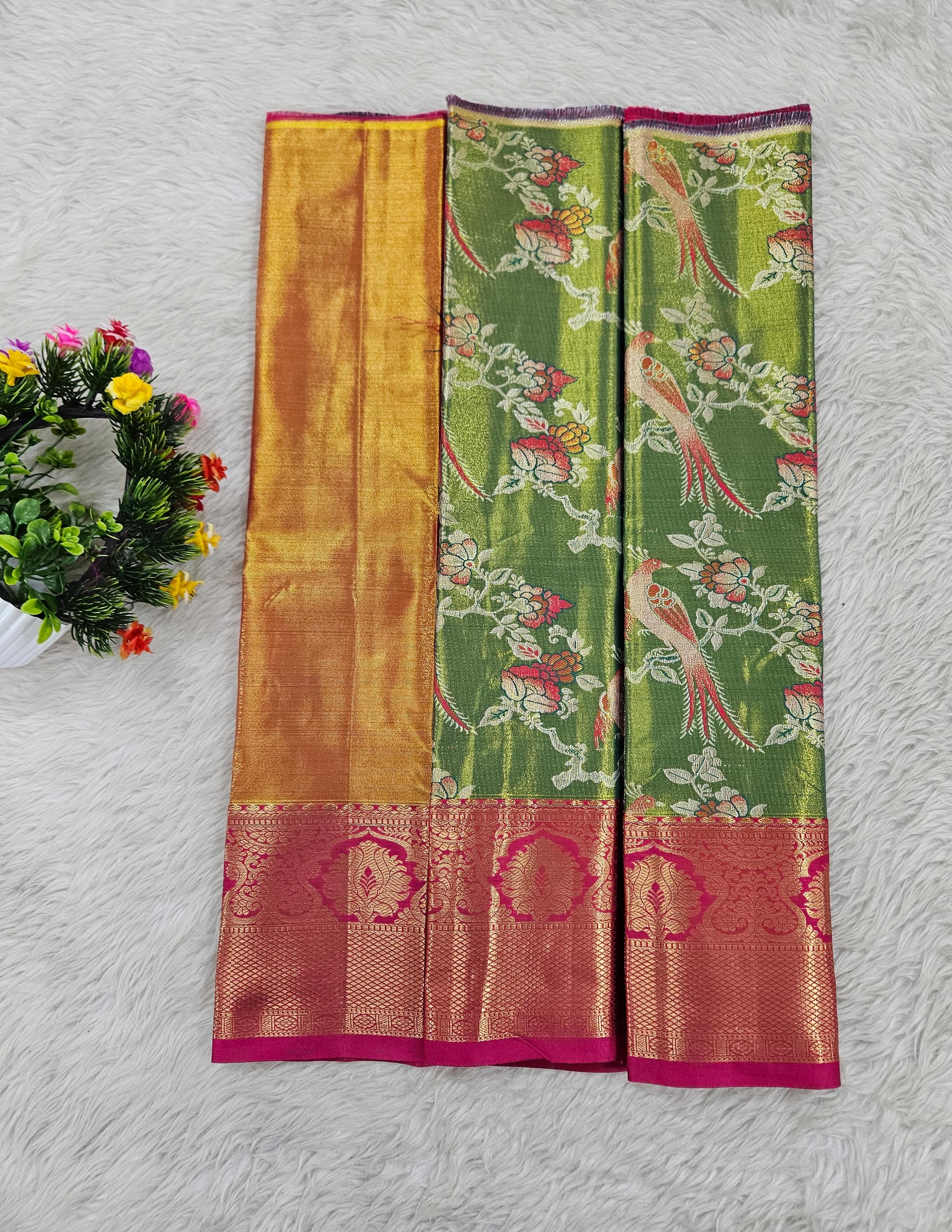 (0–1 Year) Lehenga – Unstitched (Blouse + Material)