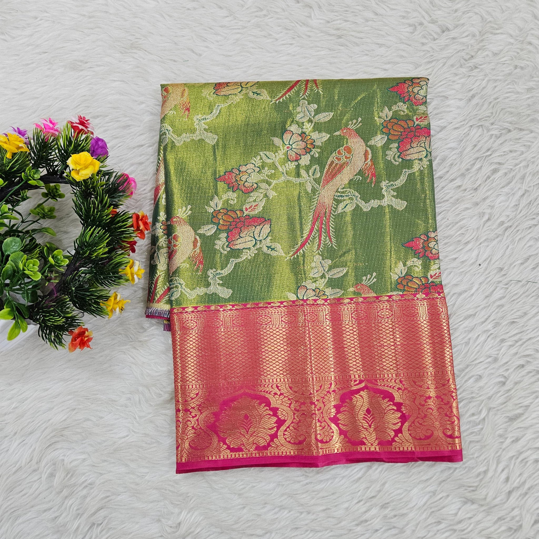 (0–1 Year) Lehenga – Unstitched (Blouse + Material)