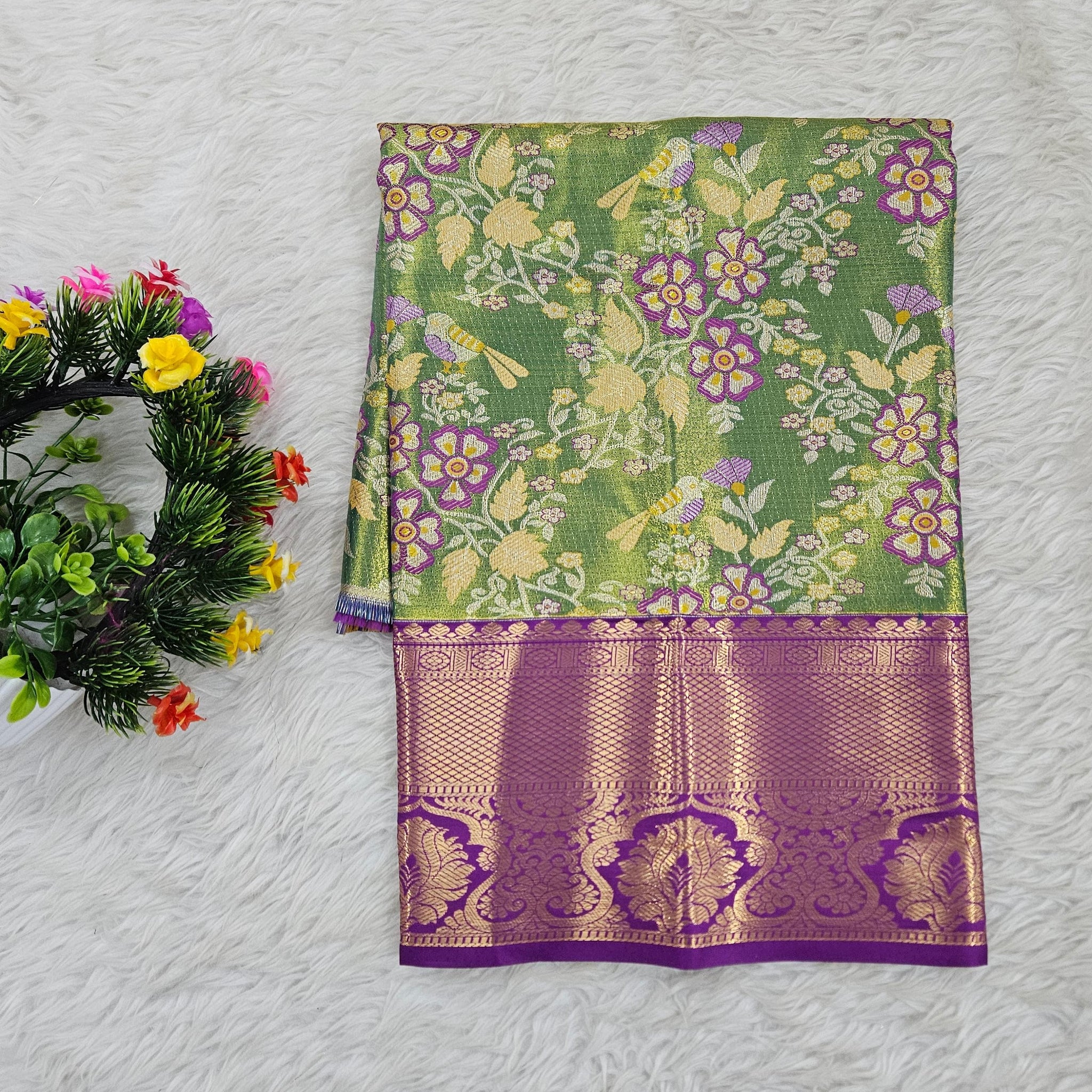 (0–1 Year) Lehenga – Unstitched (Blouse + Material)