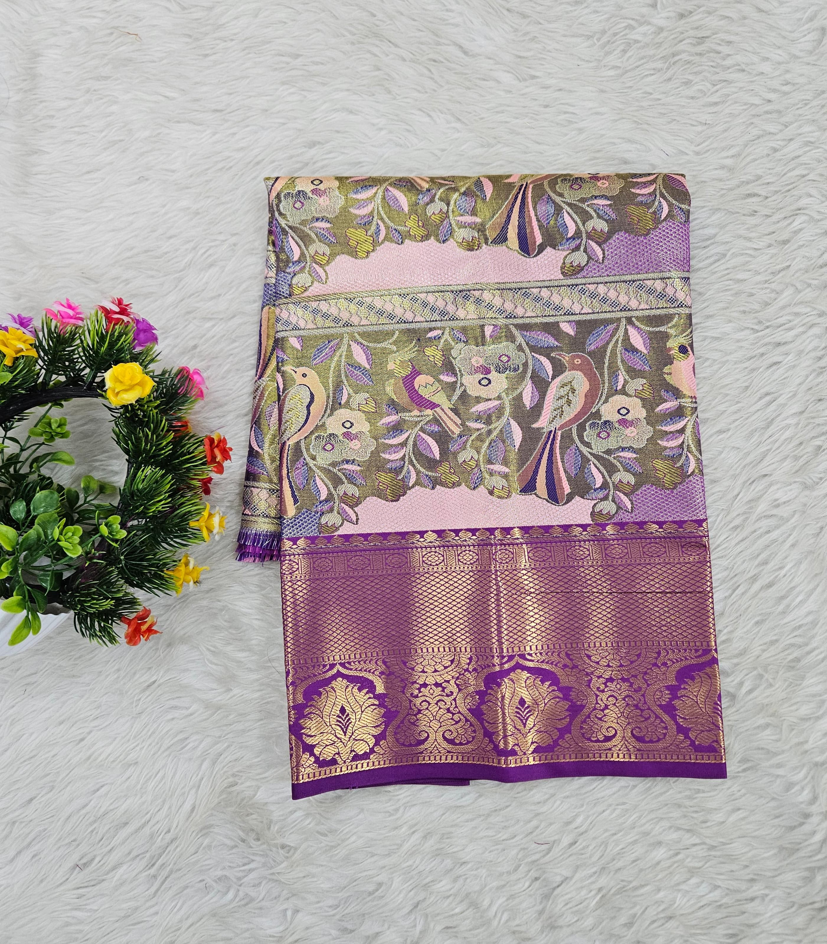 (0–1 Year) Lehenga – Unstitched (Blouse + Material)