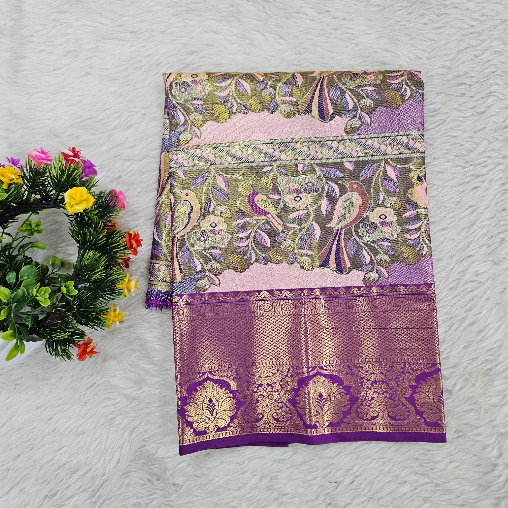 (0–1 Year) Lehenga – Unstitched (Blouse + Material)