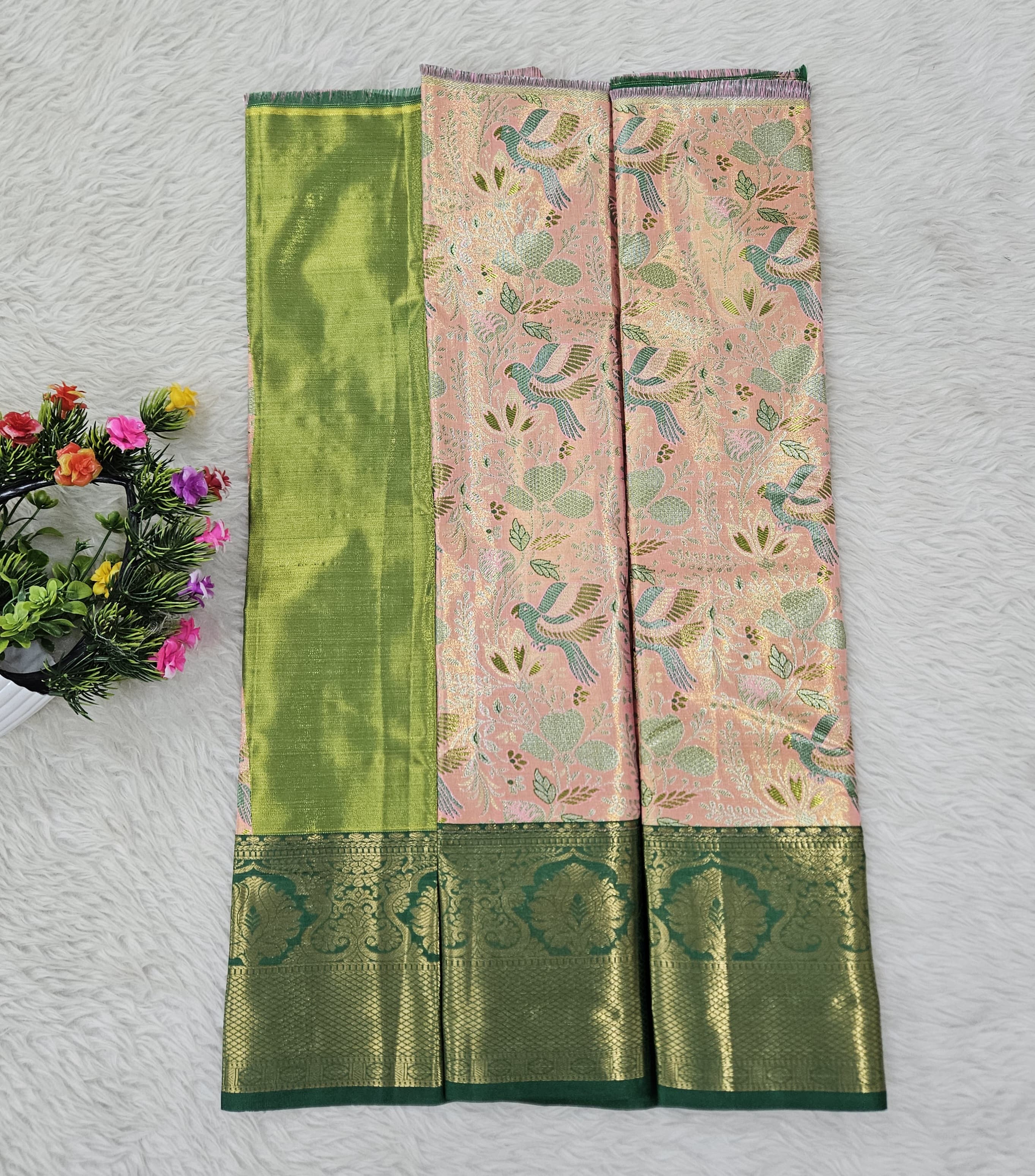 (0–1 Year) Lehenga – Unstitched (Blouse + Material)