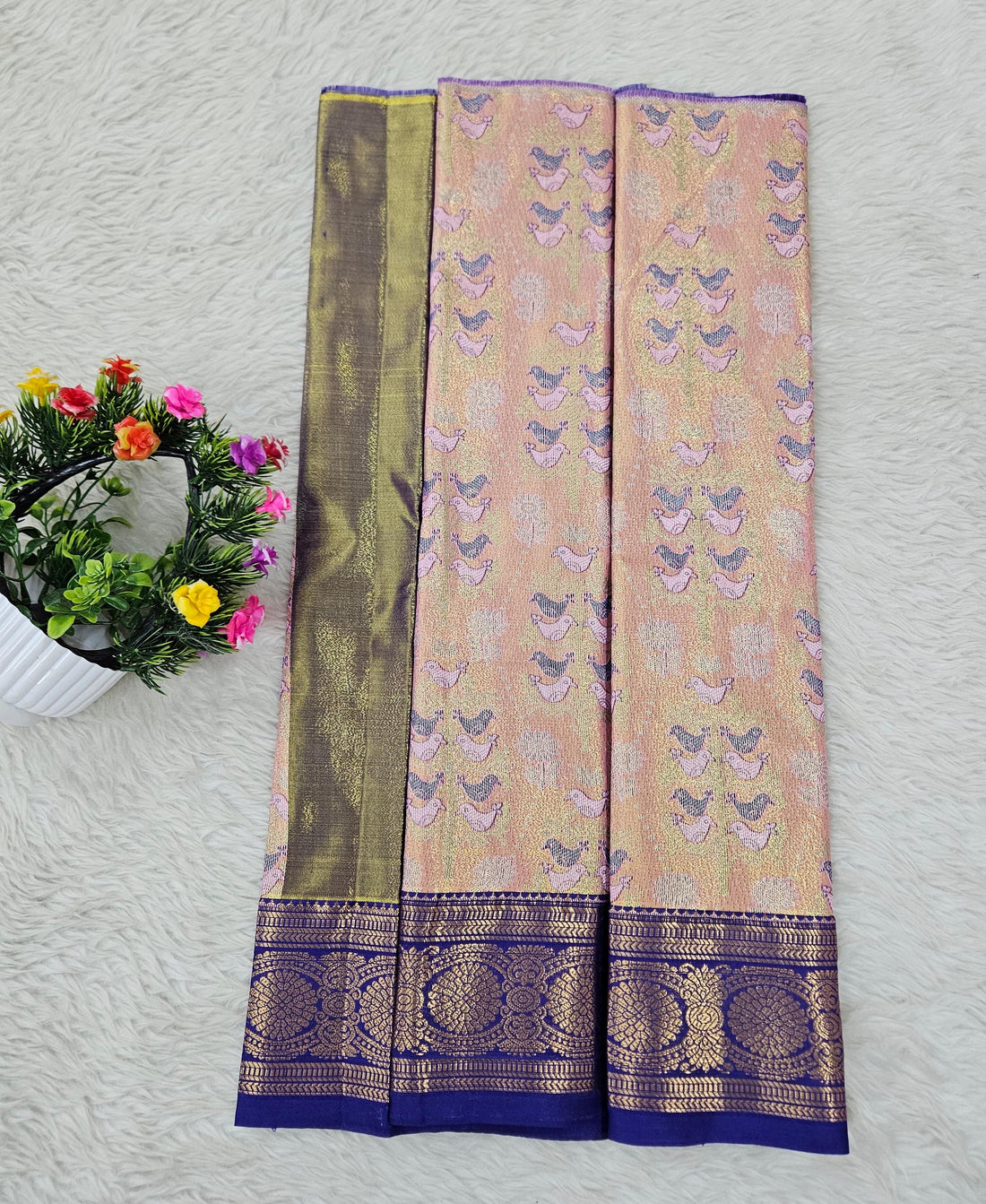 (0–1 Year) Lehenga – Unstitched (Blouse + Material)
