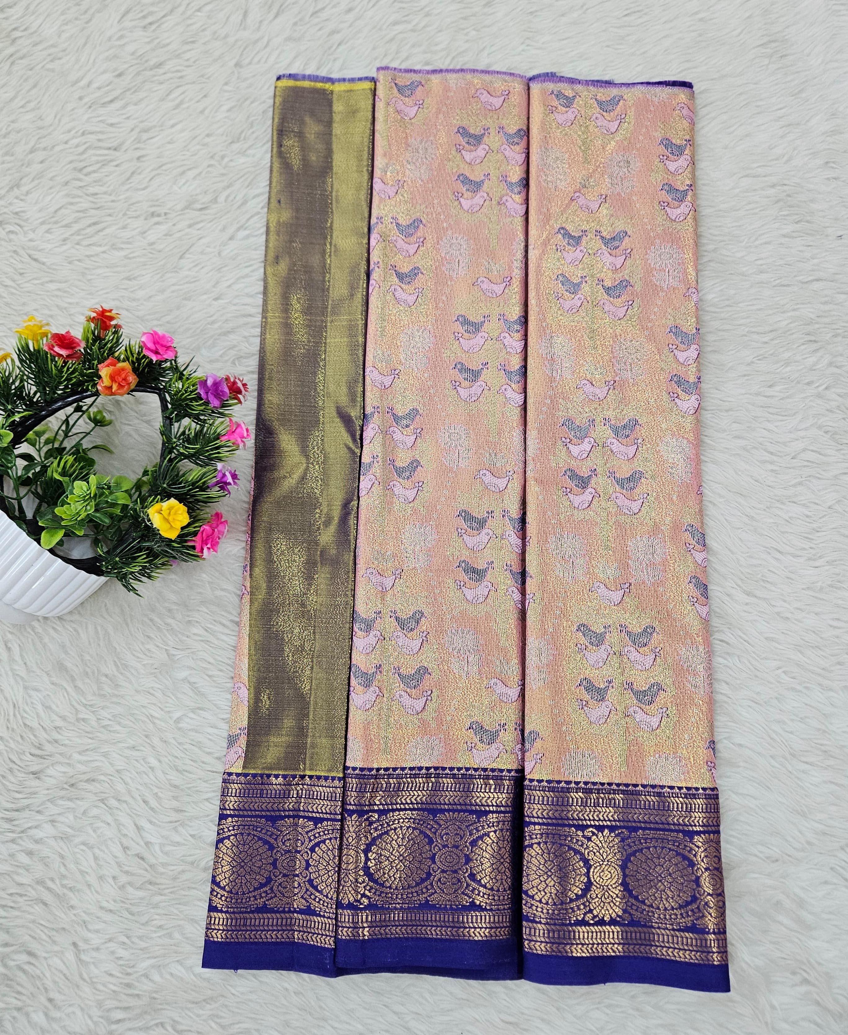 (0–1 Year) Lehenga – Unstitched (Blouse + Material)