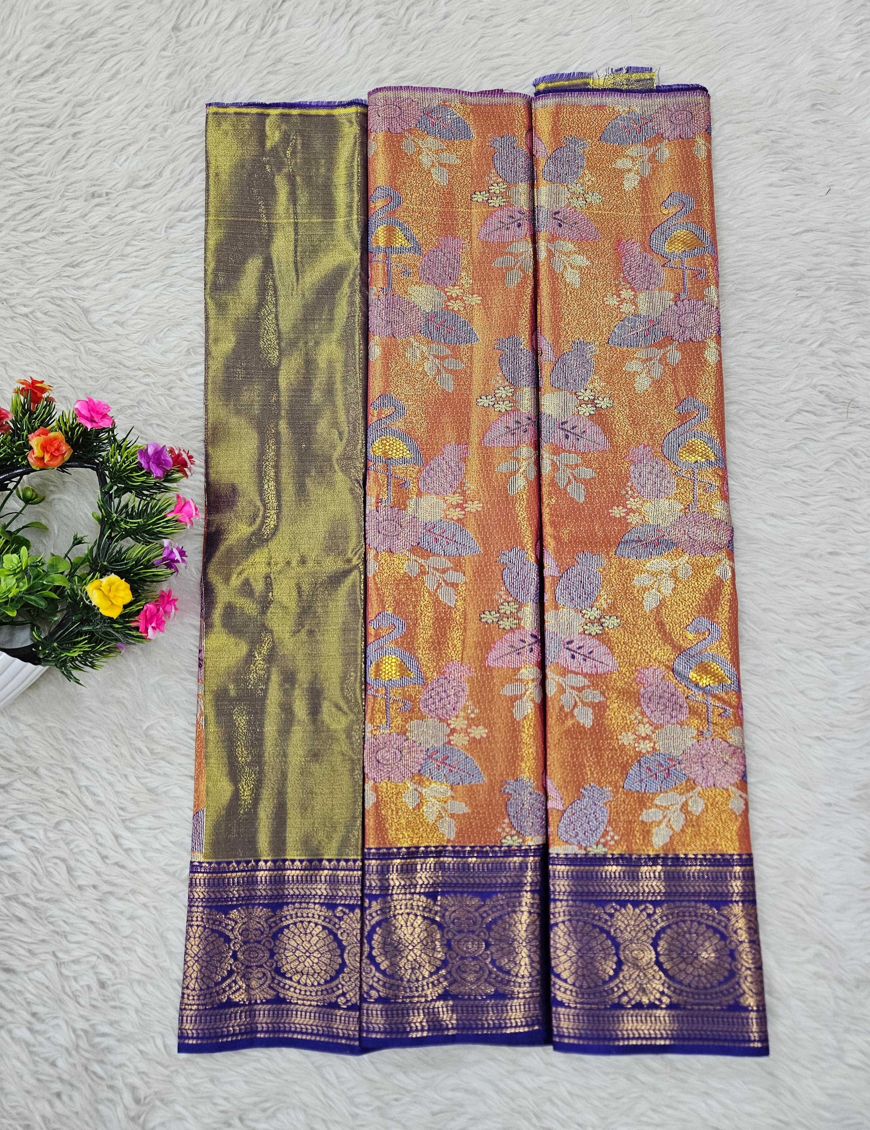 (0–1 Year) Lehenga – Unstitched (Blouse + Material)