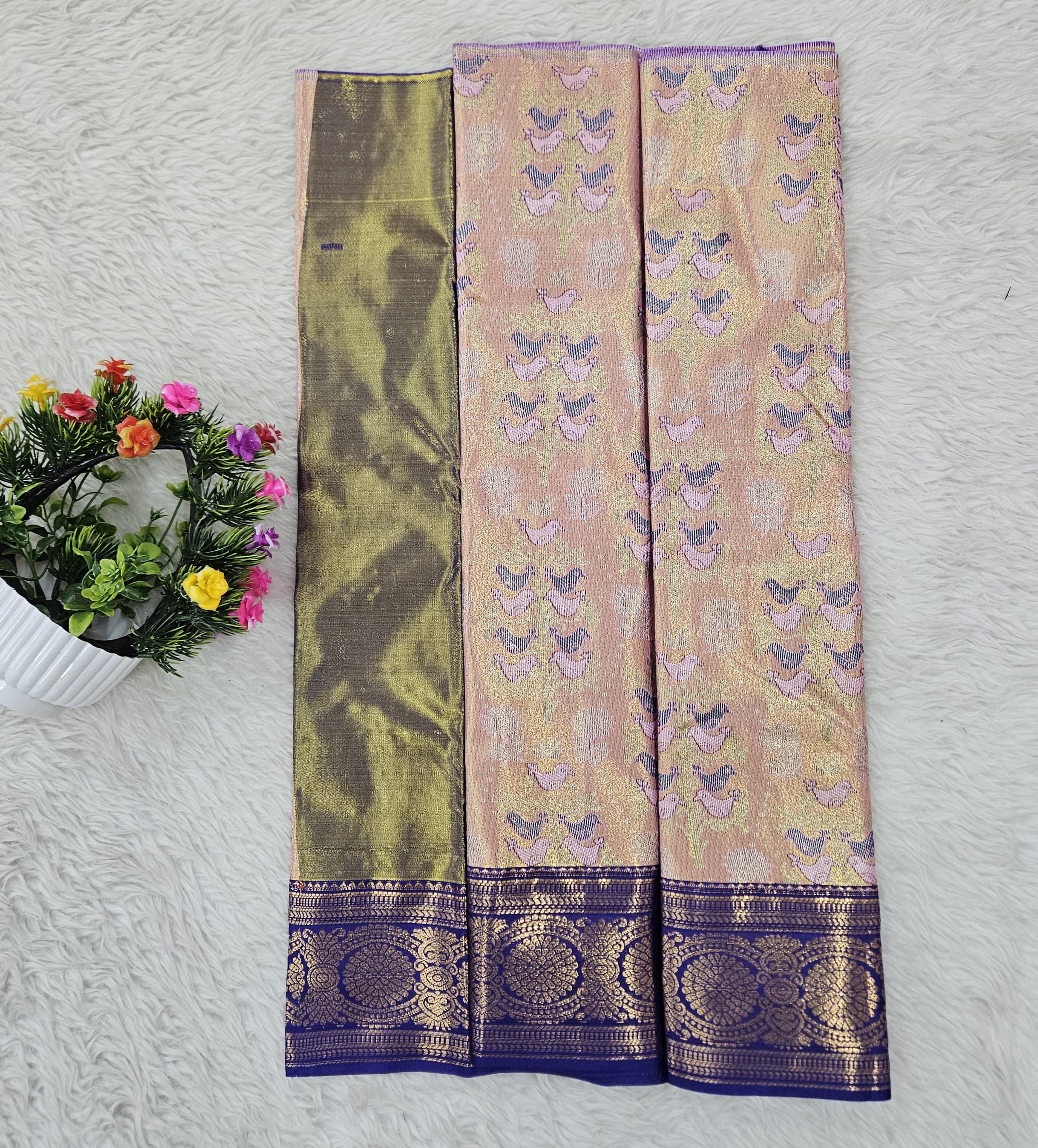 (0–1 Year) Lehenga – Unstitched (Blouse + Material)