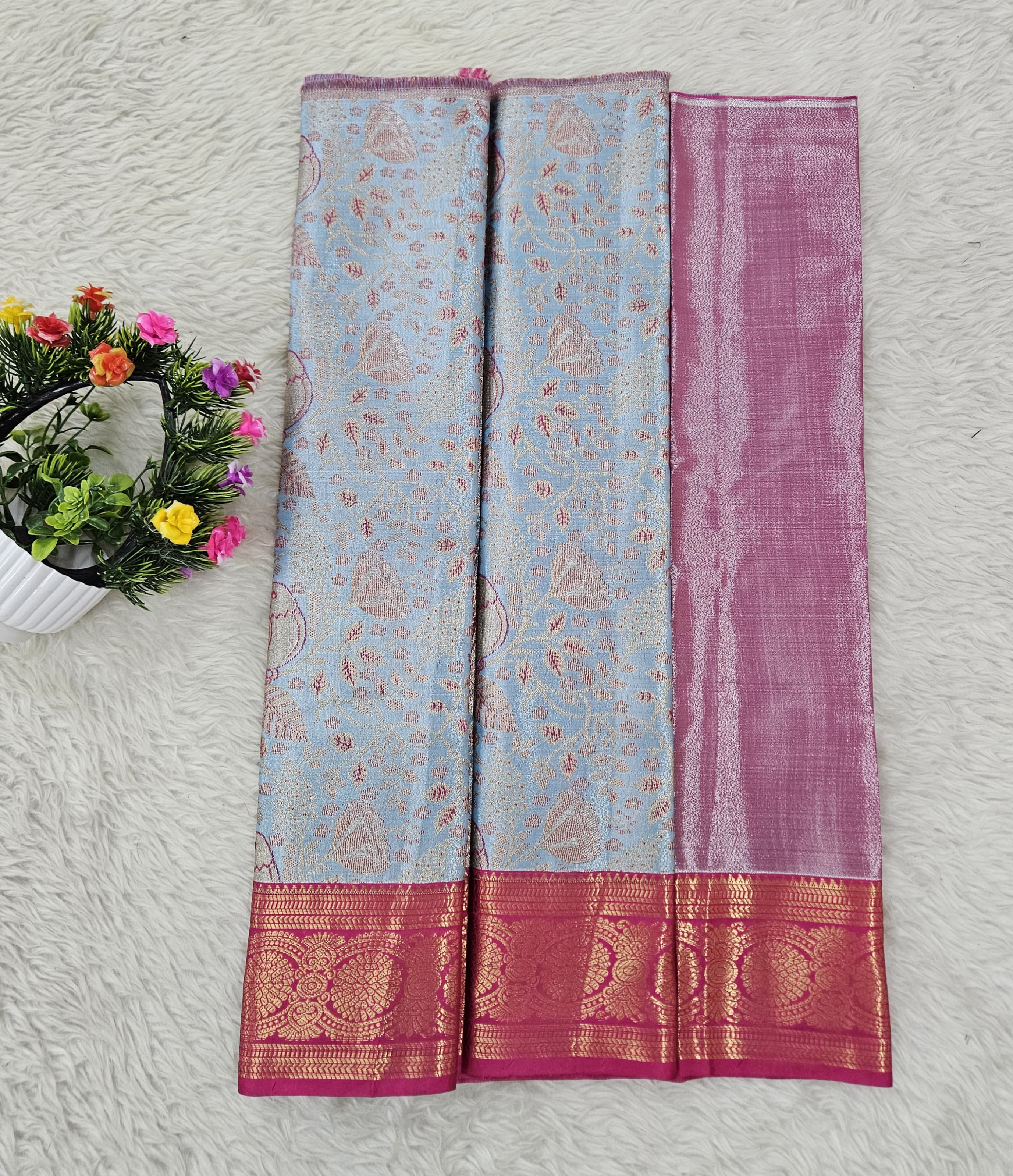 (0–1 Year) Lehenga – Unstitched (Blouse + Material)