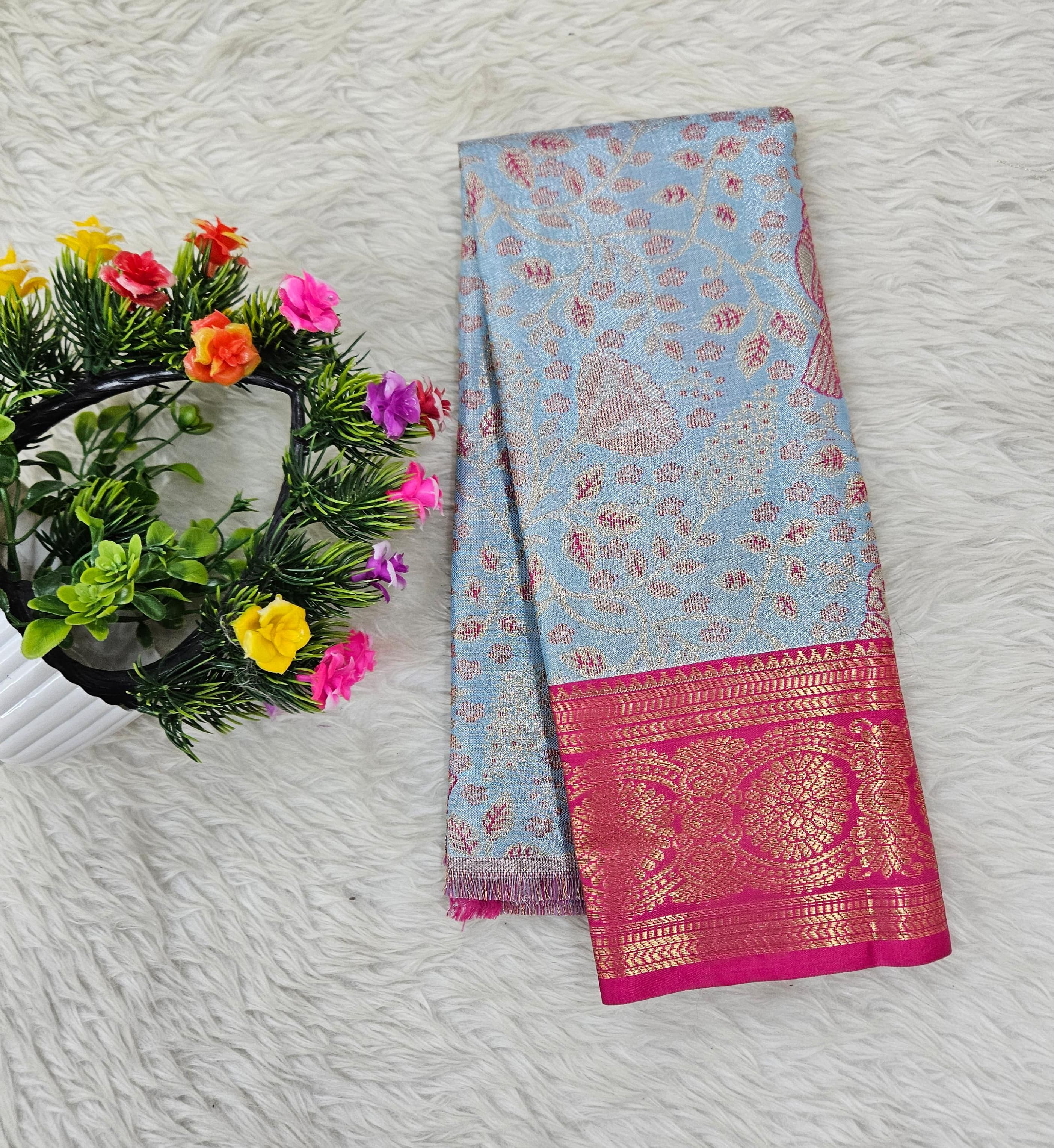 (0–1 Year) Lehenga – Unstitched (Blouse + Material)