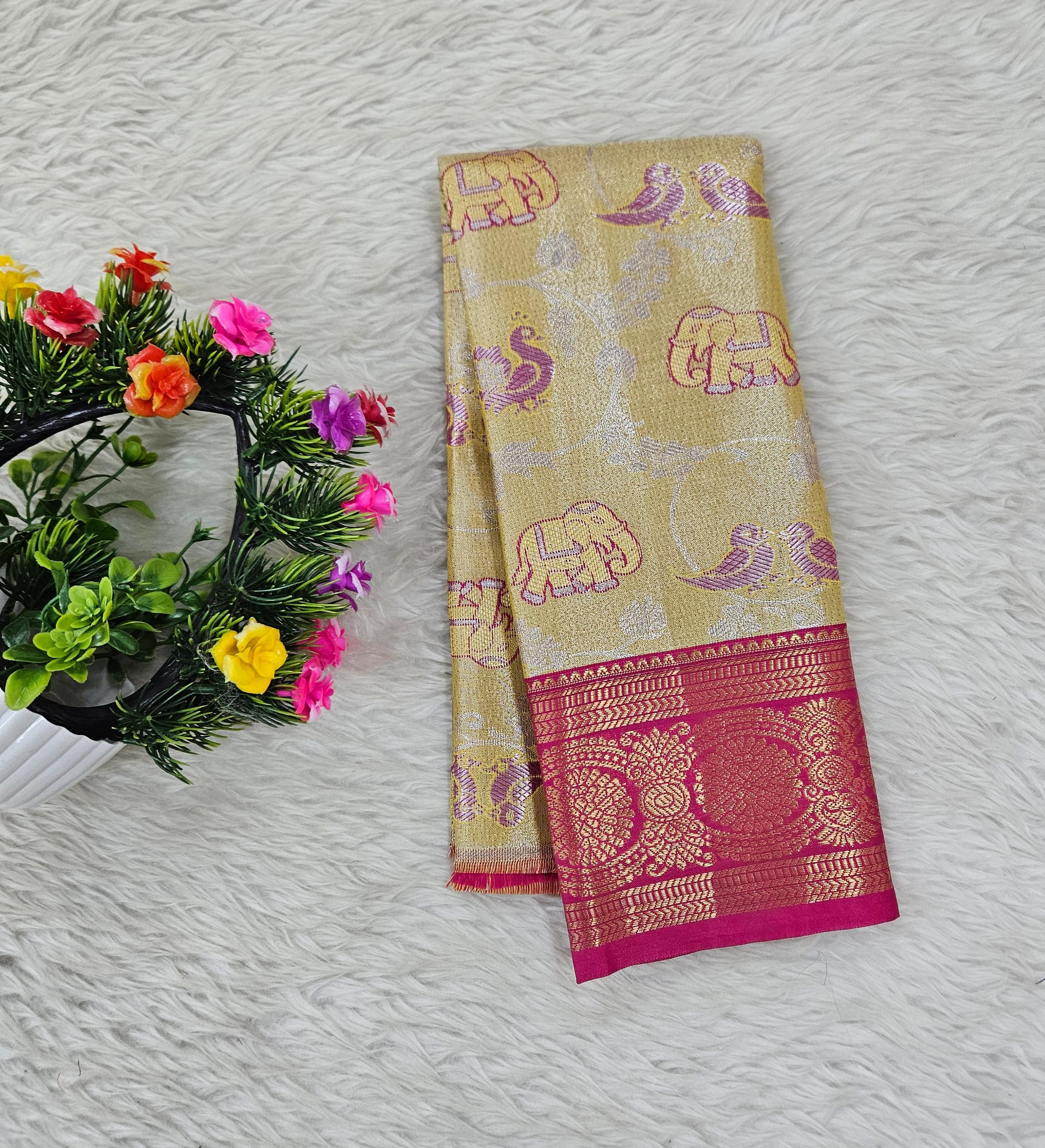 (0–1 Year) Lehenga – Unstitched (Blouse + Material)