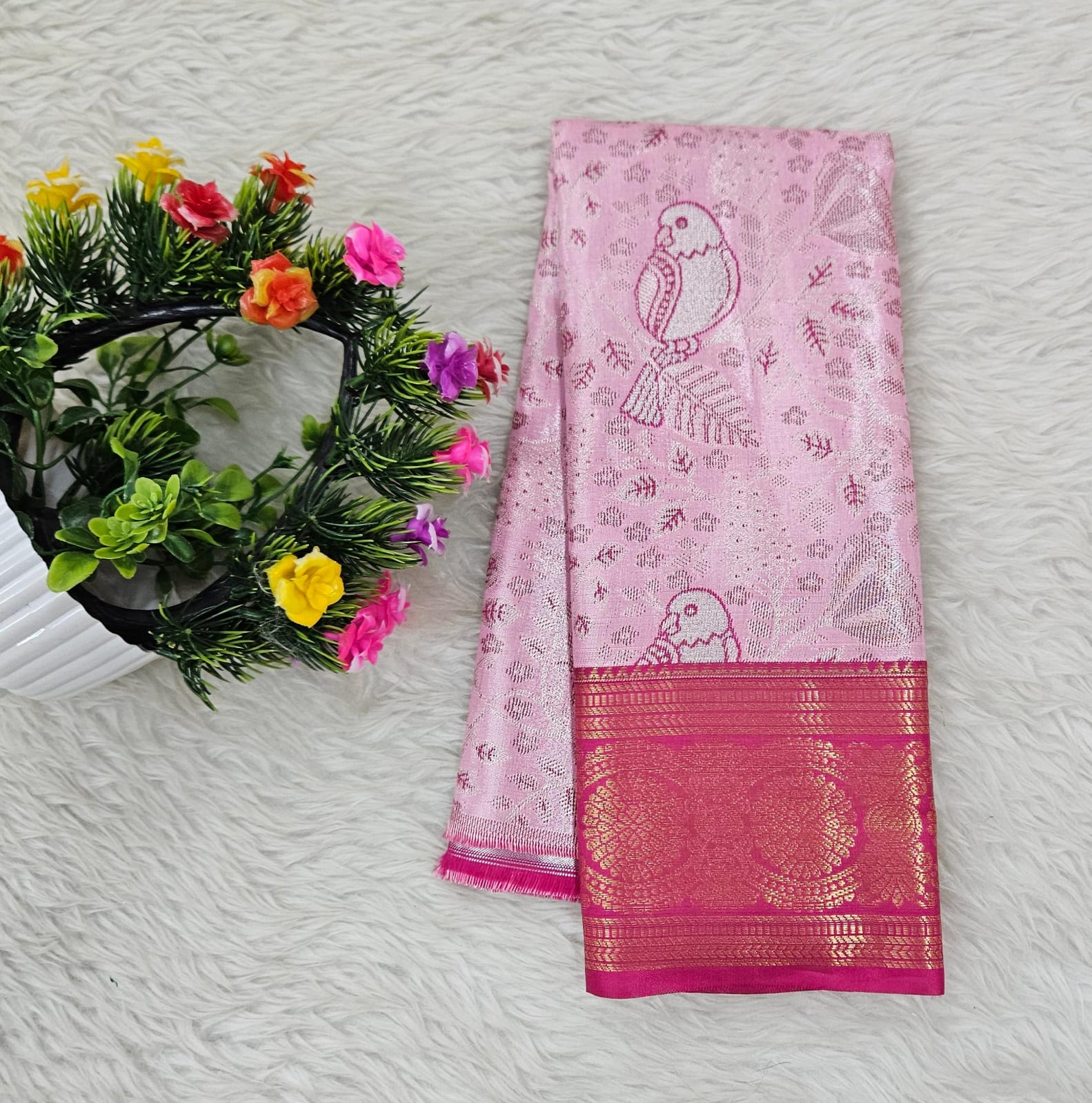 (0–1 Year) Lehenga – Unstitched (Blouse + Material)