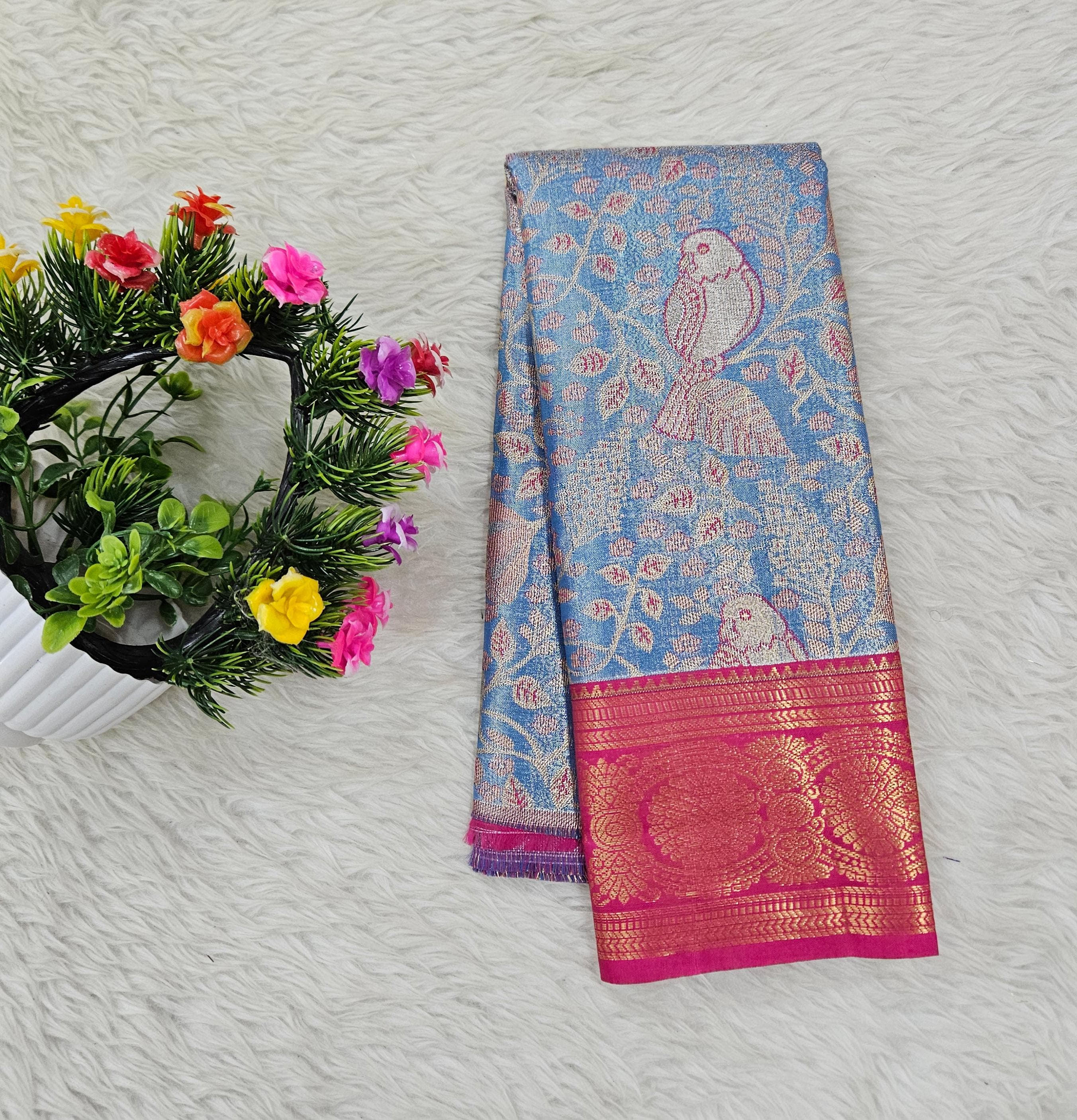 (0–1 Year) Lehenga – Unstitched (Blouse + Material)