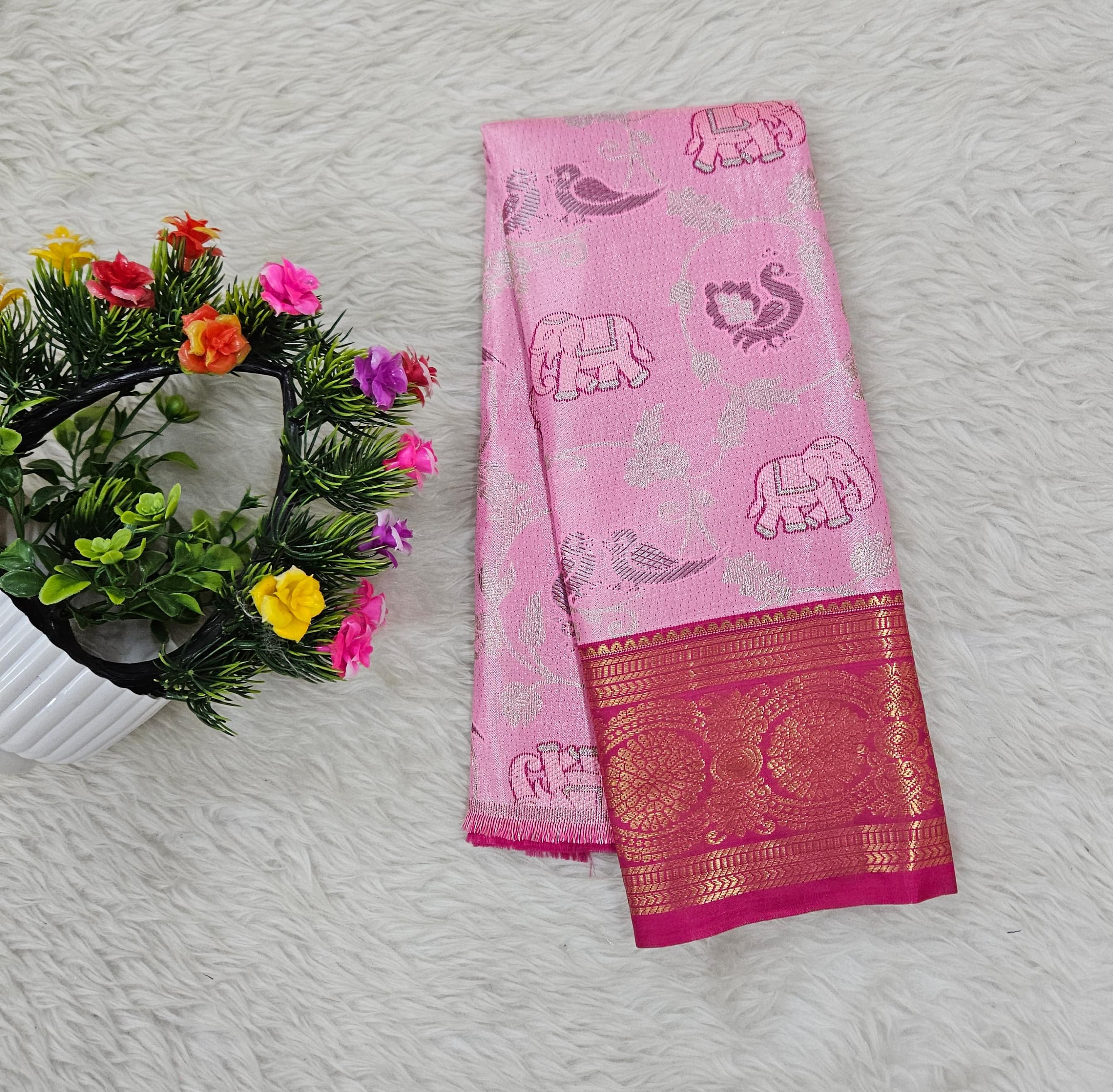 (0–1 Year) Lehenga – Unstitched (Blouse + Material)