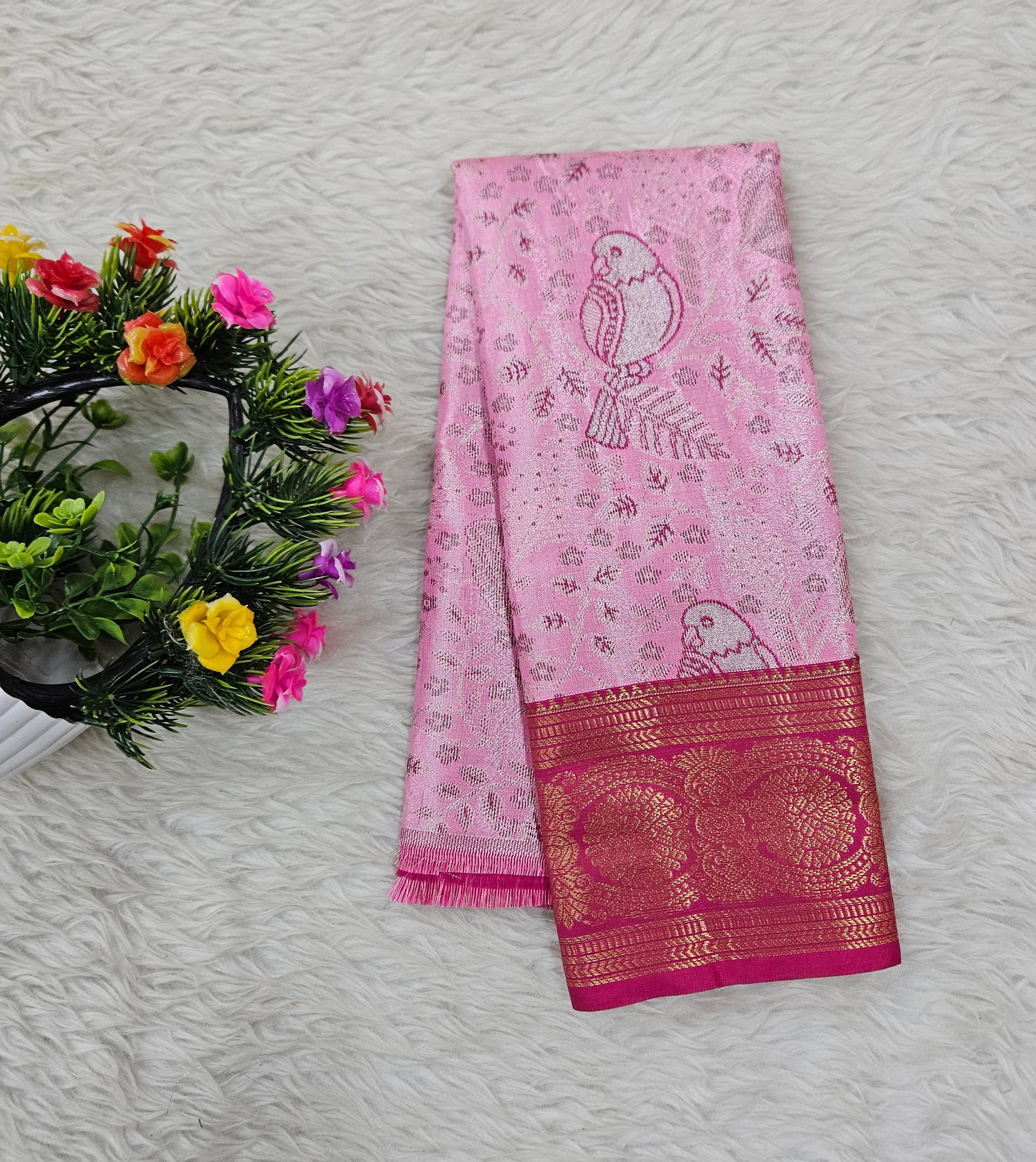 (0–1 Year) Lehenga – Unstitched (Blouse + Material)