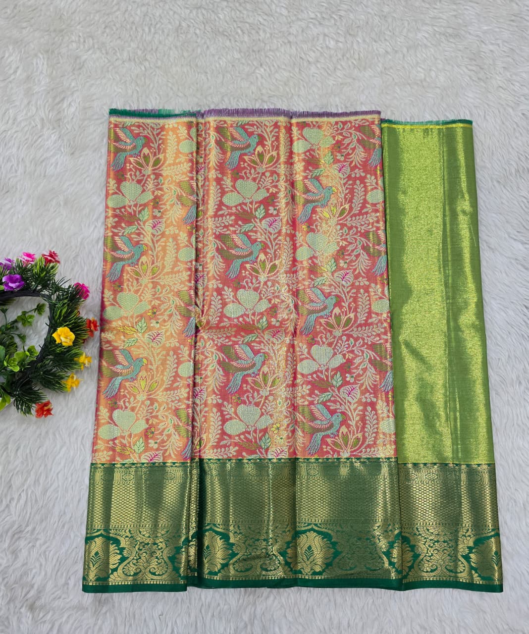 (0–1 Year) Lehenga – Unstitched (Blouse + Material)