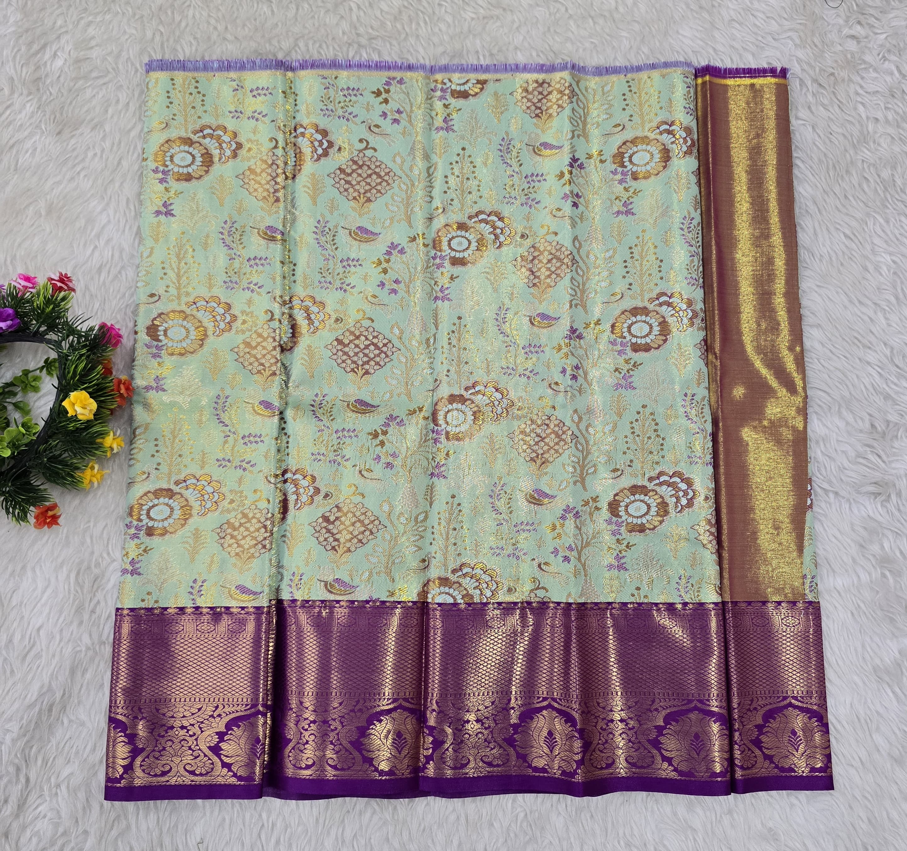 (0–1 Year) Lehenga – Unstitched (Blouse + Material)