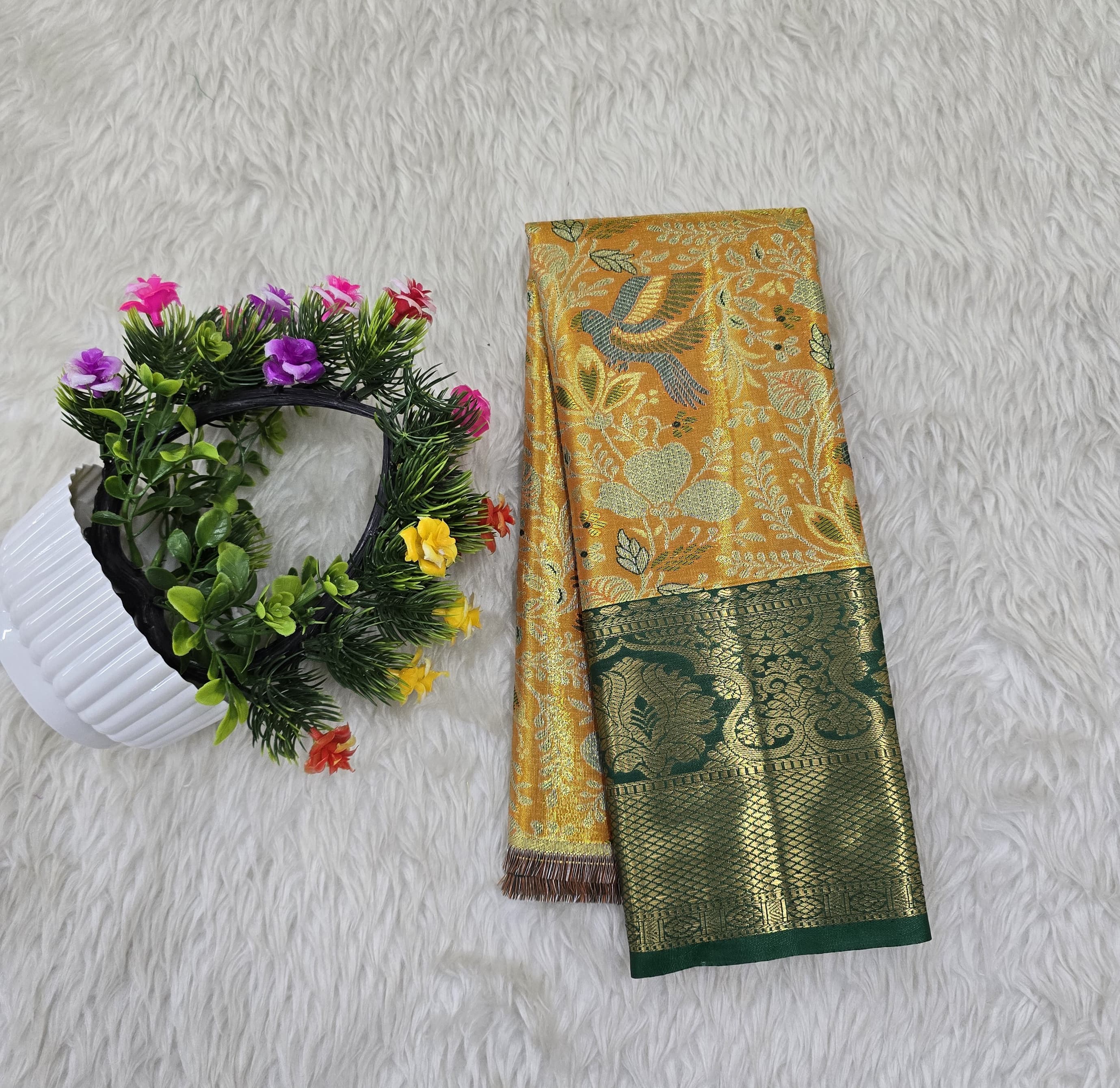(0–1 Year) Lehenga – Unstitched (Blouse + Material)