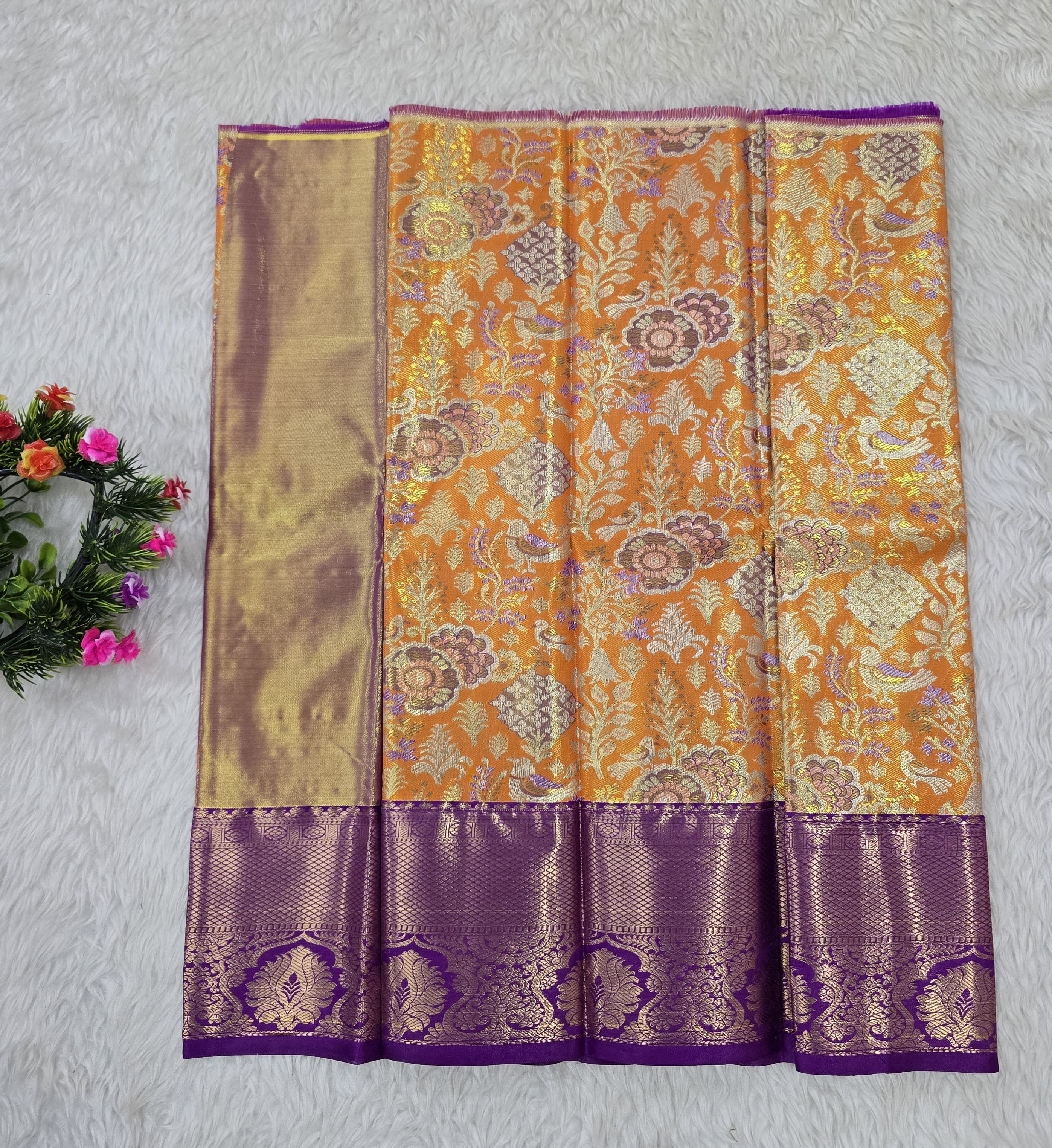 (0–1 Year) Lehenga – Unstitched (Blouse + Material)