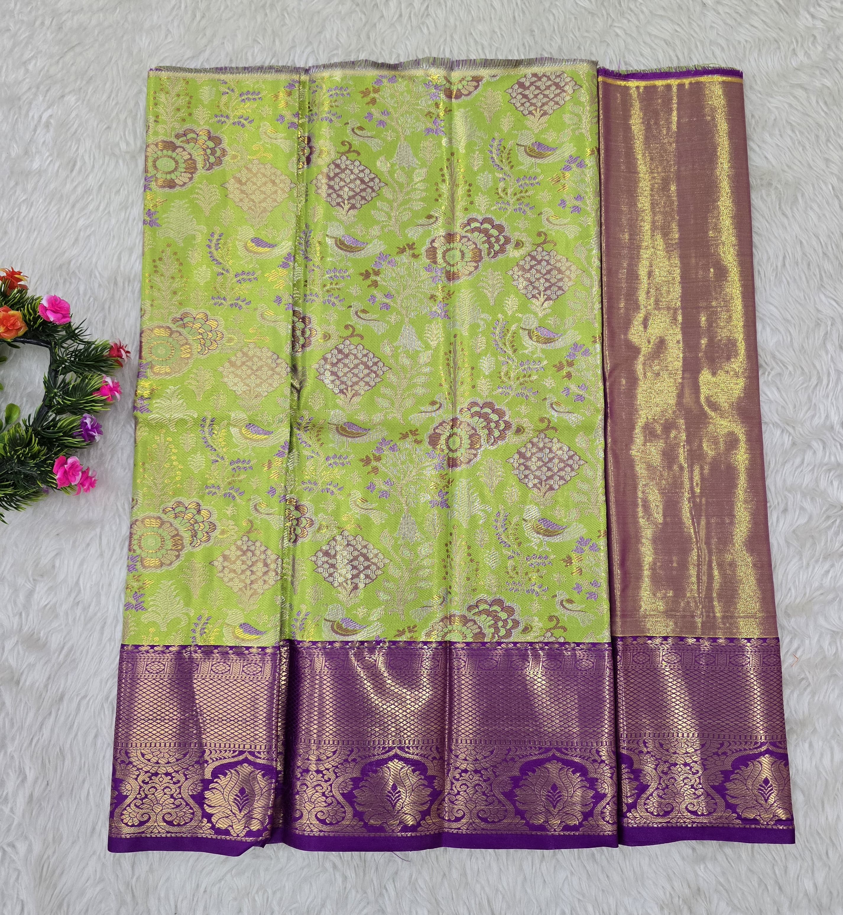 (0–1 Year) Lehenga – Unstitched (Blouse + Material)