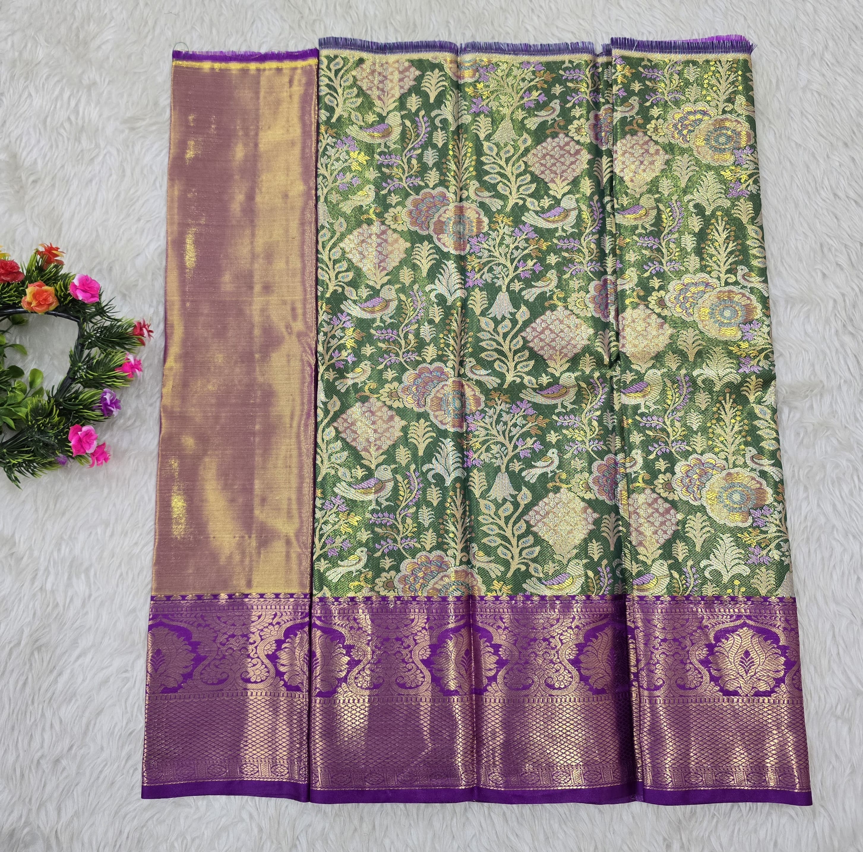 (0–1 Year) Lehenga – Unstitched (Blouse + Material)