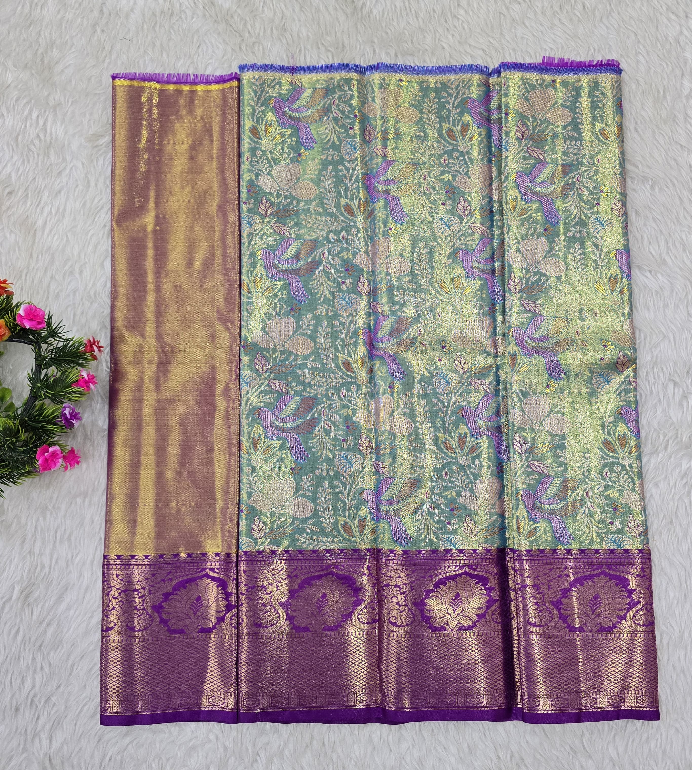 (0–1 Year) Lehenga – Unstitched (Blouse + Material)