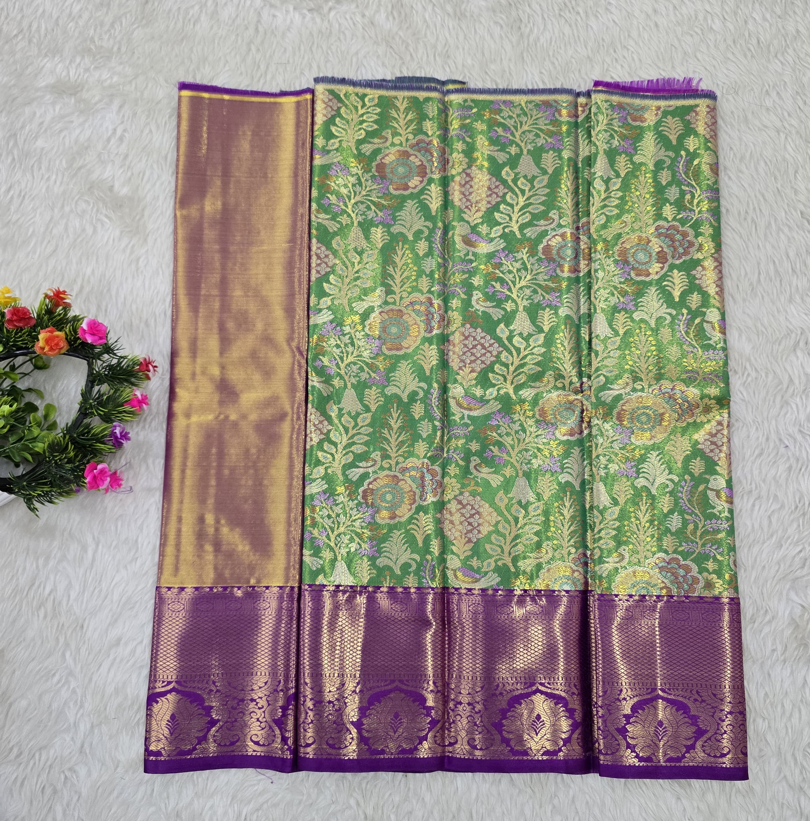 (0–1 Year) Lehenga – Unstitched (Blouse + Material)