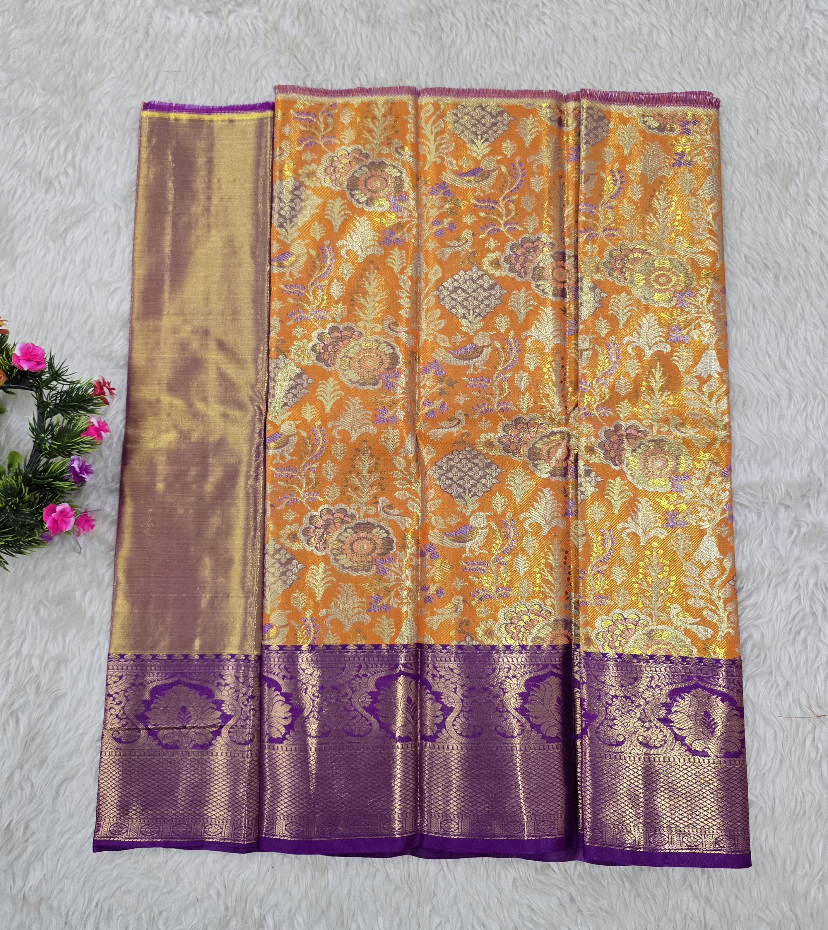 (0–1 Year) Lehenga – Unstitched (Blouse + Material)
