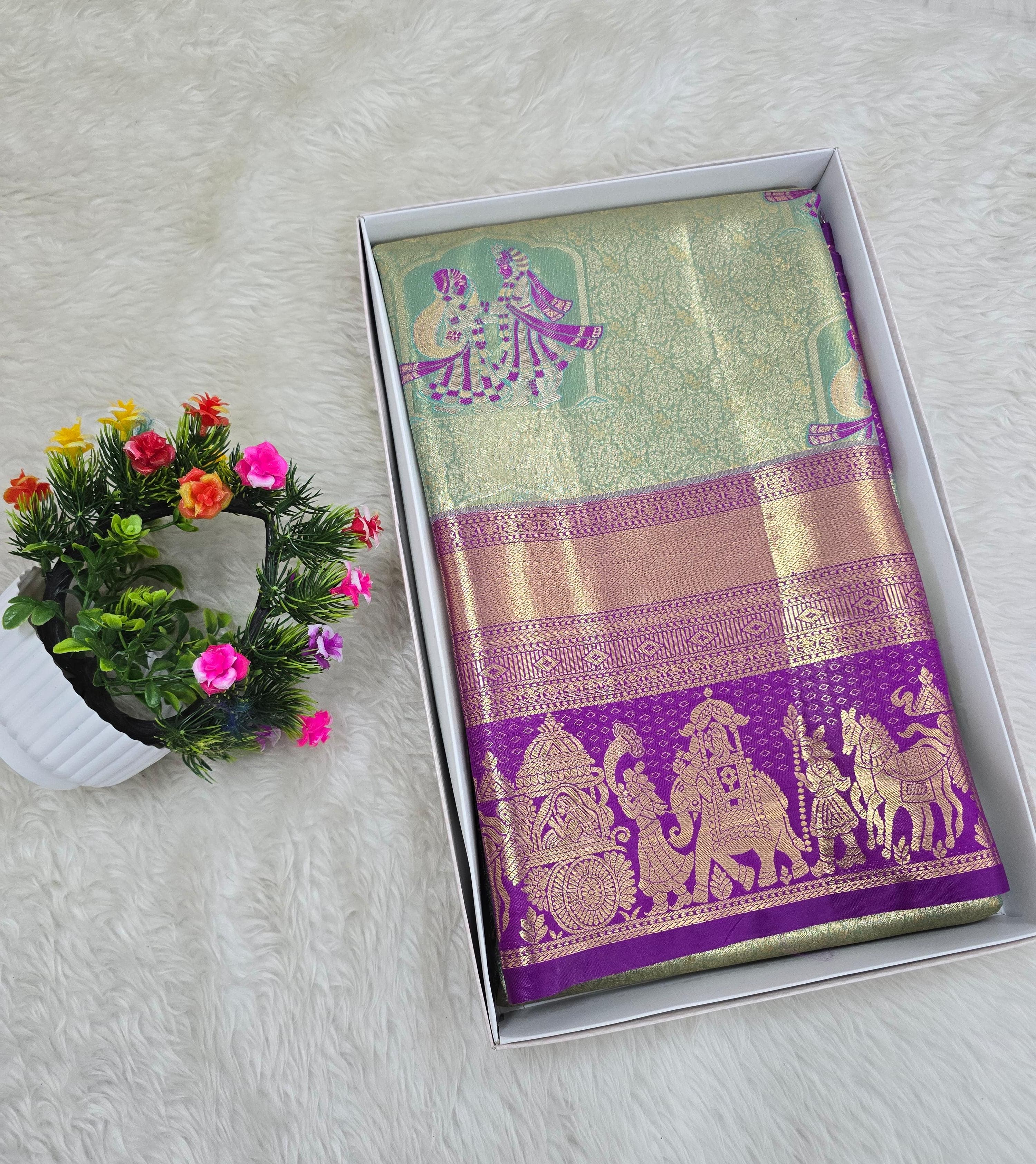 Semi Kanchipattu Tissue Sarees