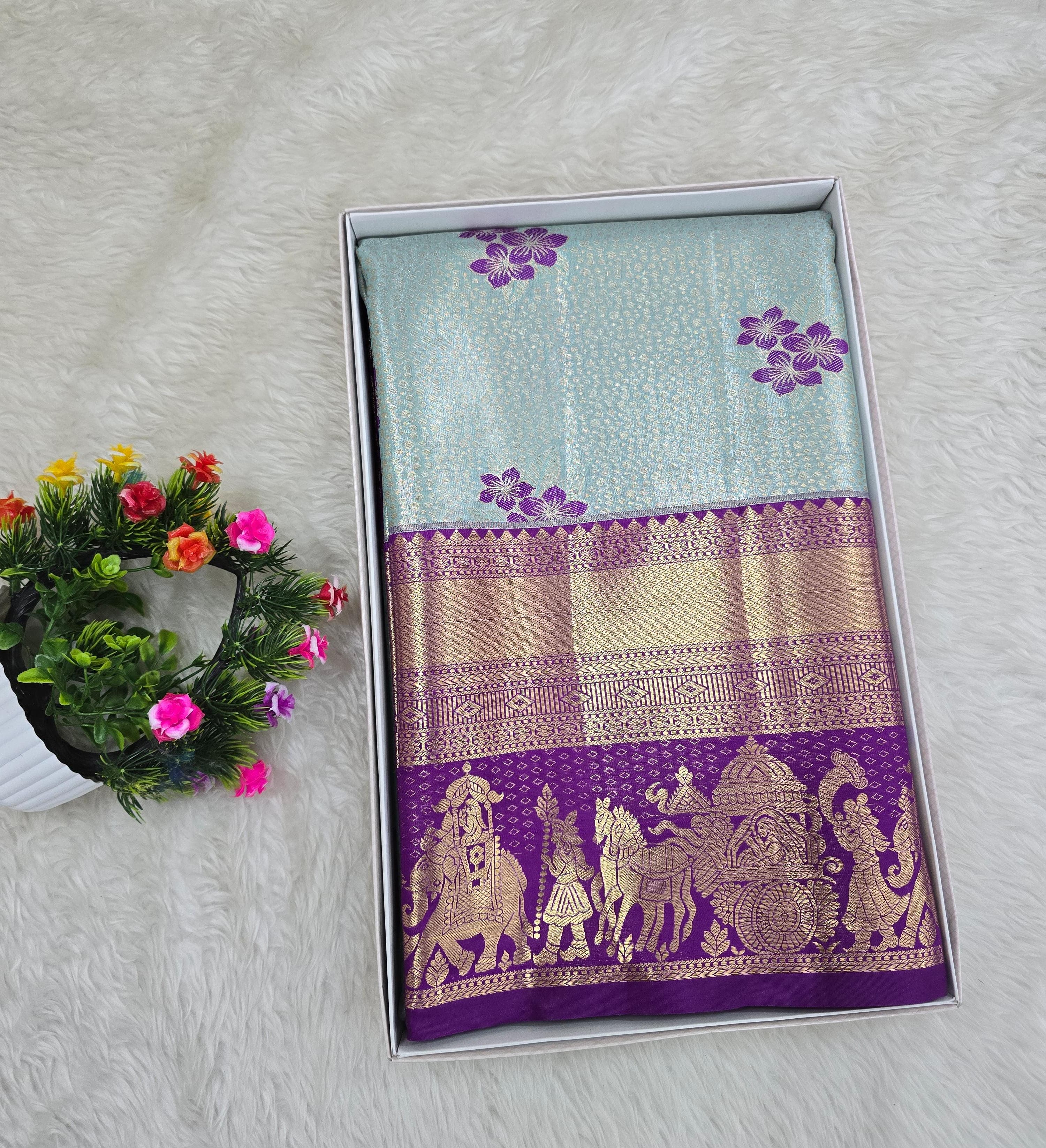 Semi Kanchipattu Tissue Sarees