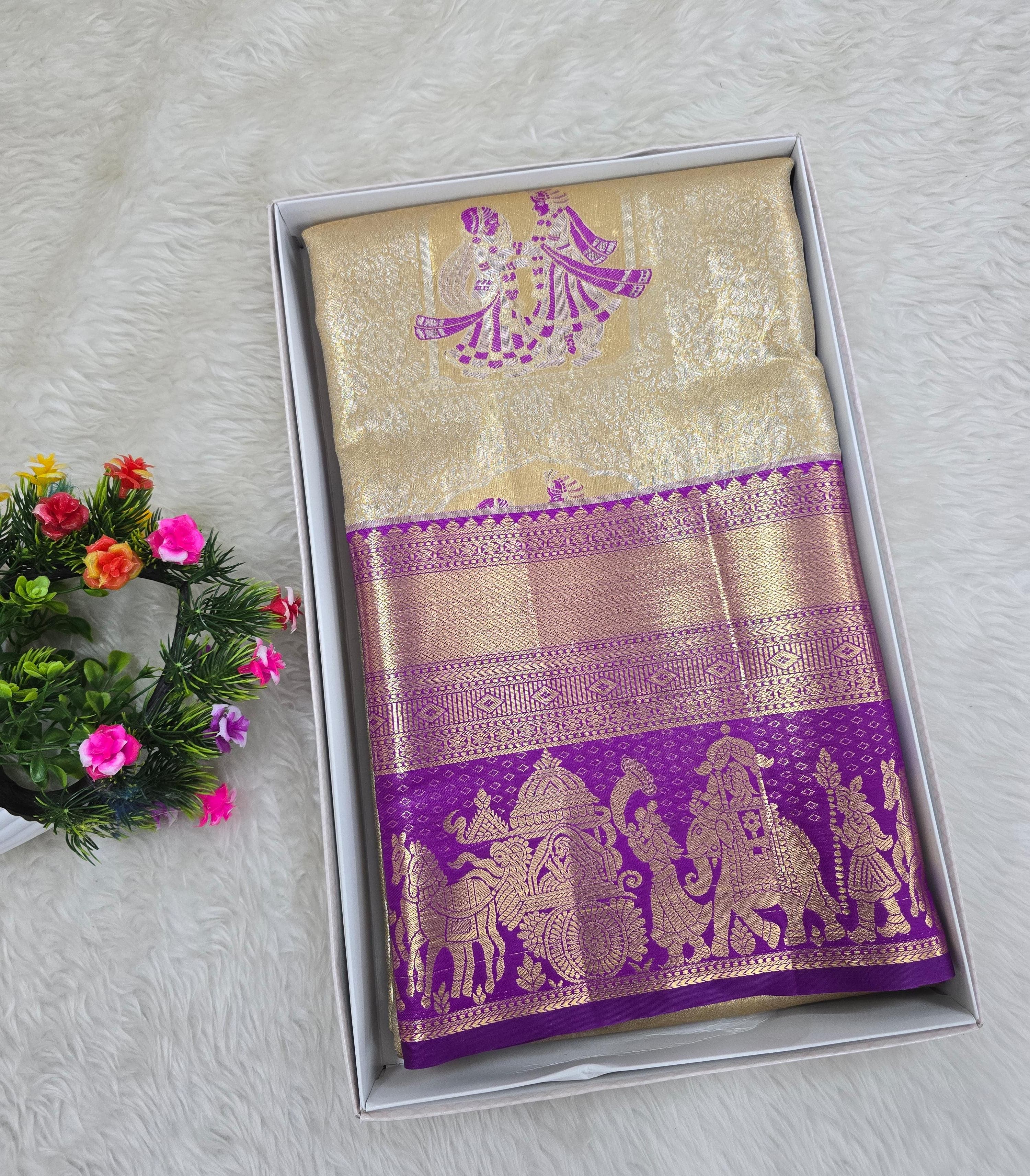 Semi Kanchipattu Tissue Sarees