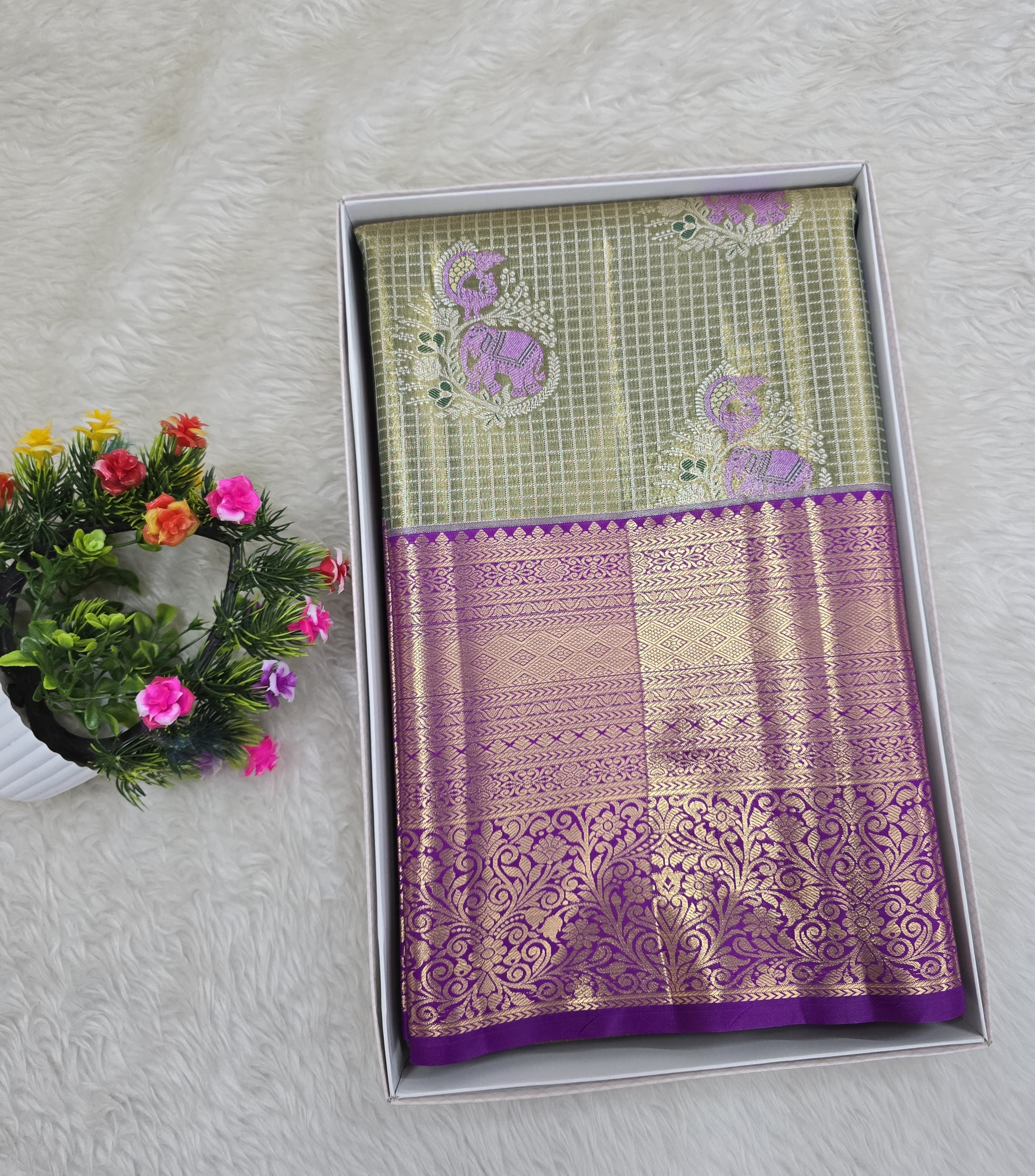 Semi Kanchipattu Tissue Sarees