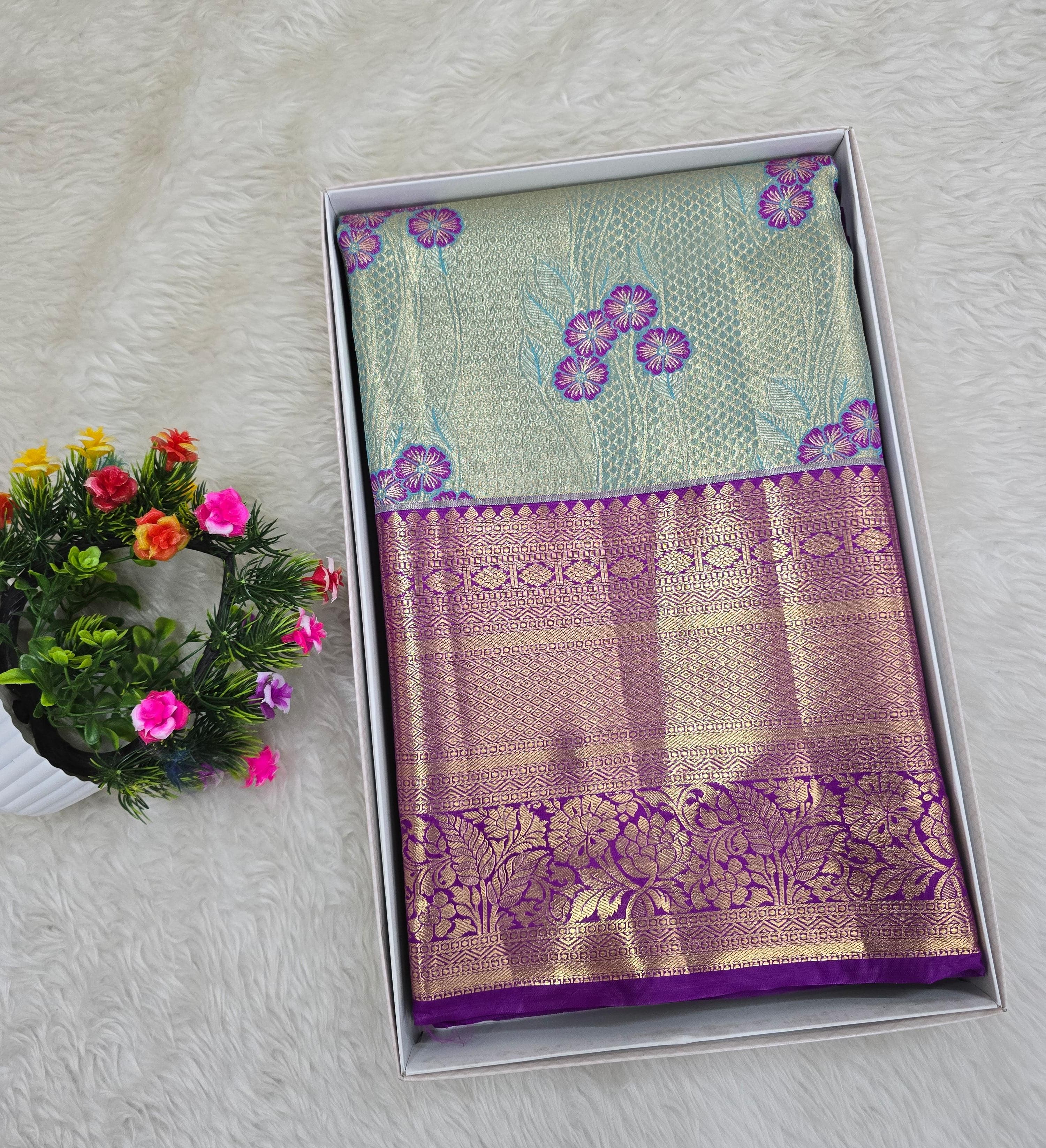 Semi Kanchipattu Tissue Sarees