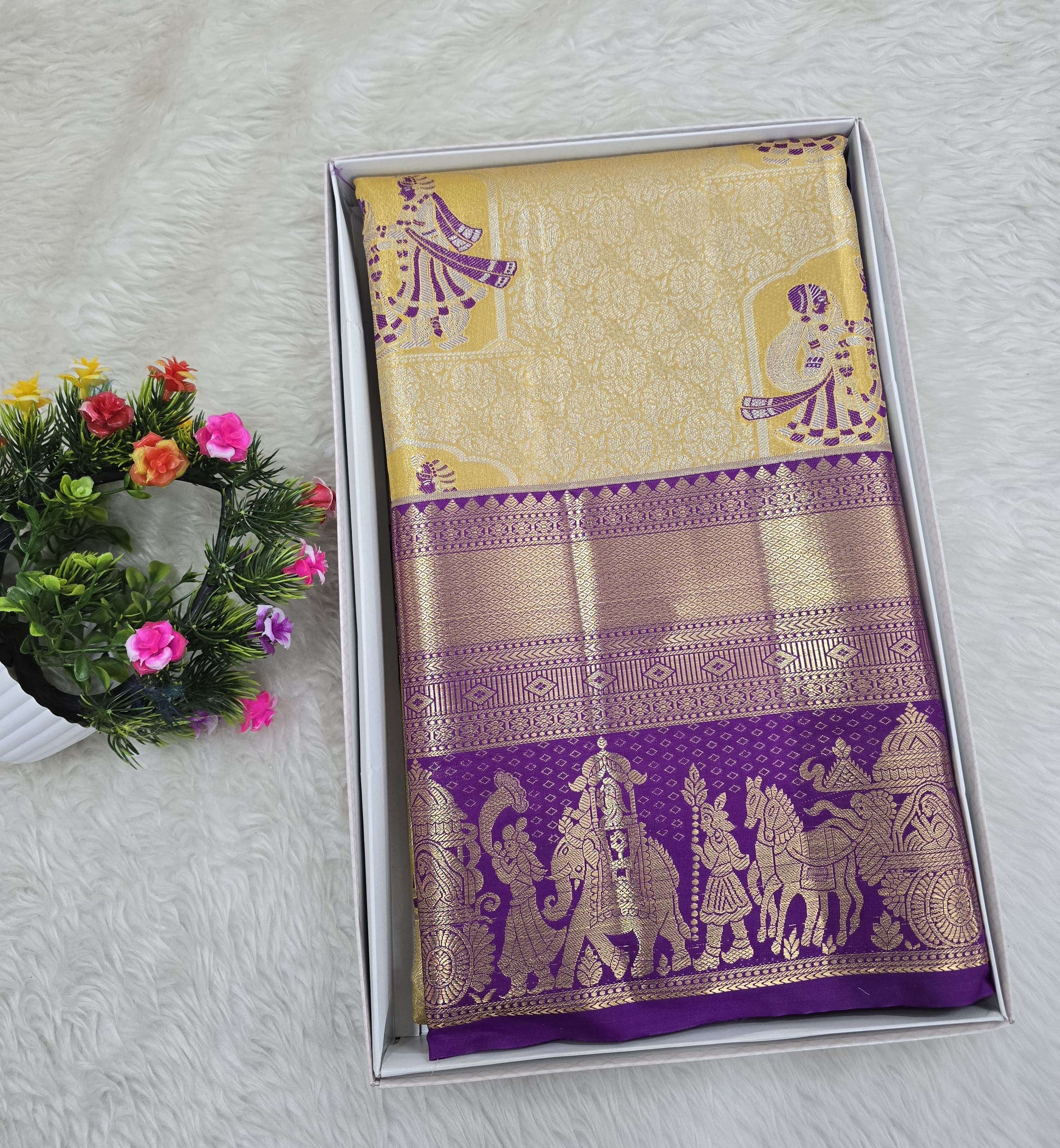 Semi Kanchipattu Tissue Sarees