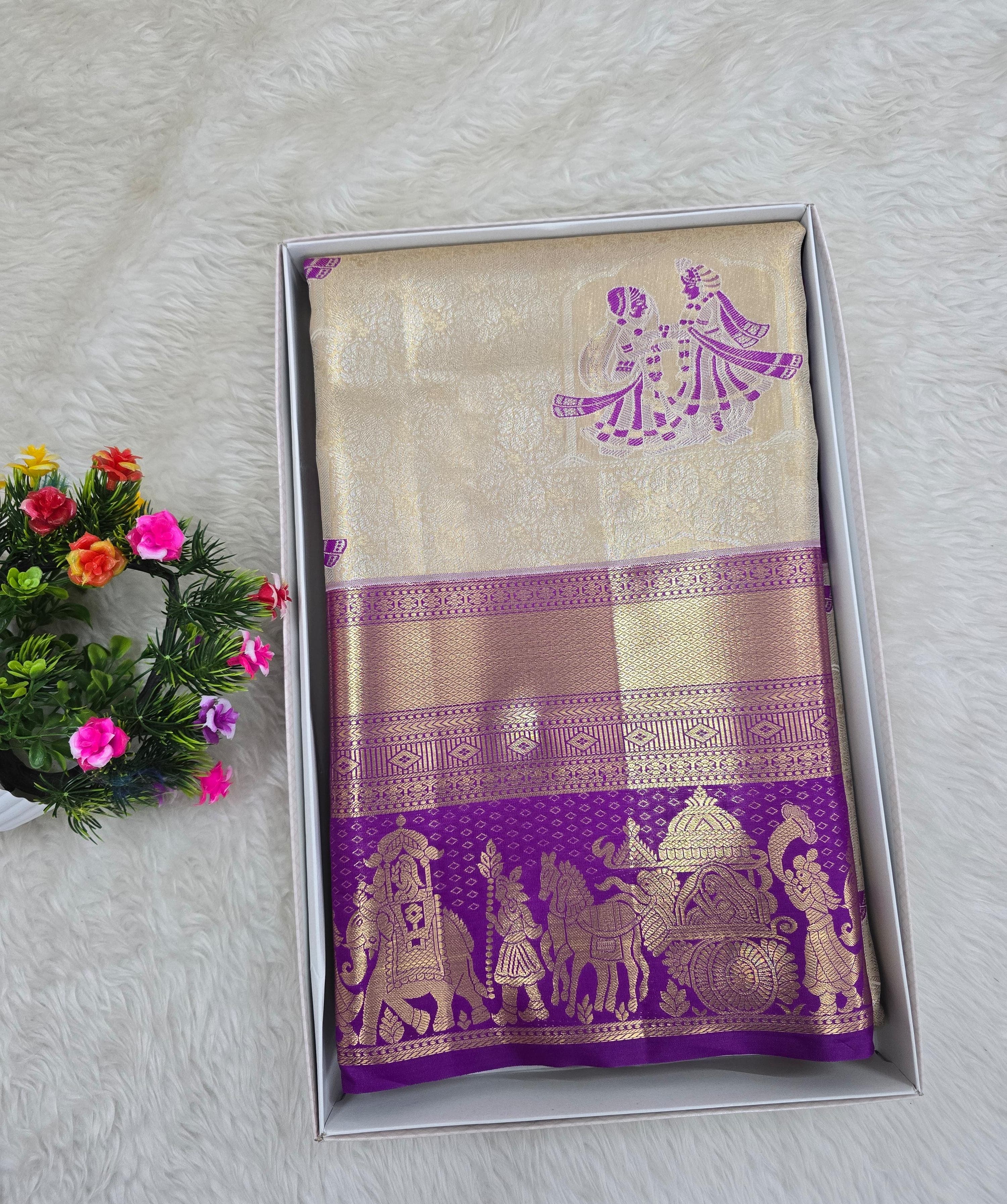 Semi Kanchipattu Tissue Sarees