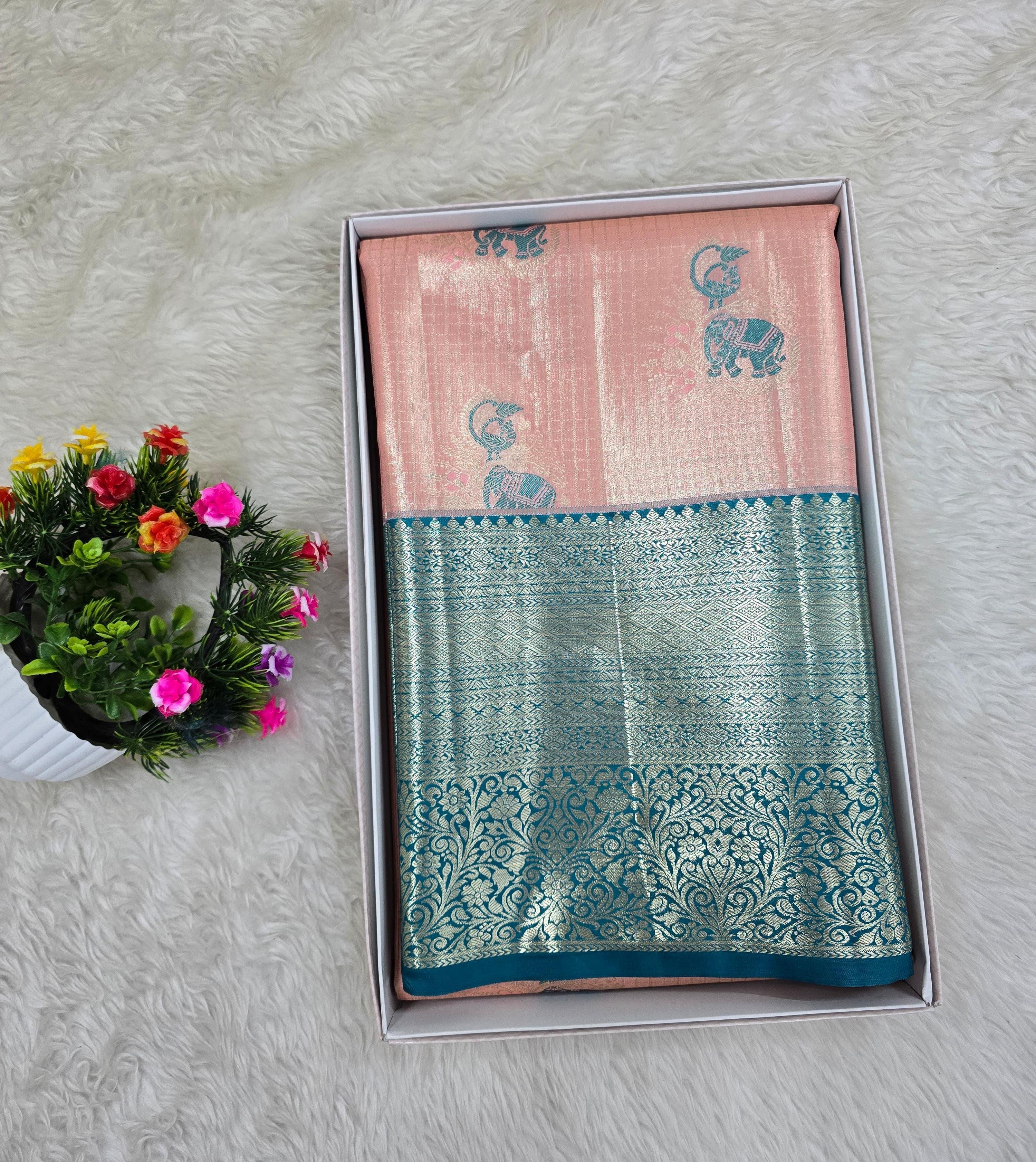 Semi Kanchipattu Tissue Sarees