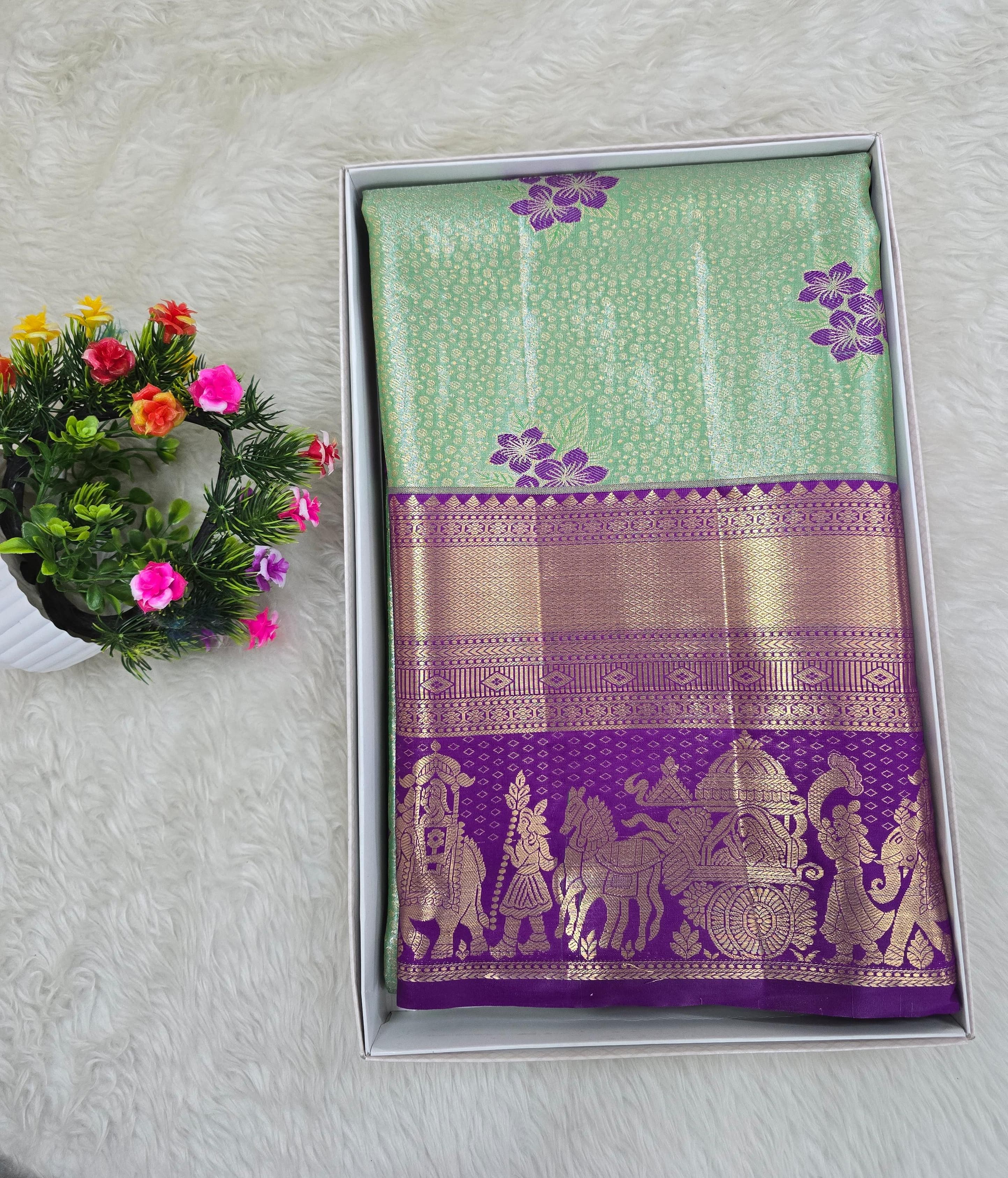 Semi Kanchipattu Tissue Sarees
