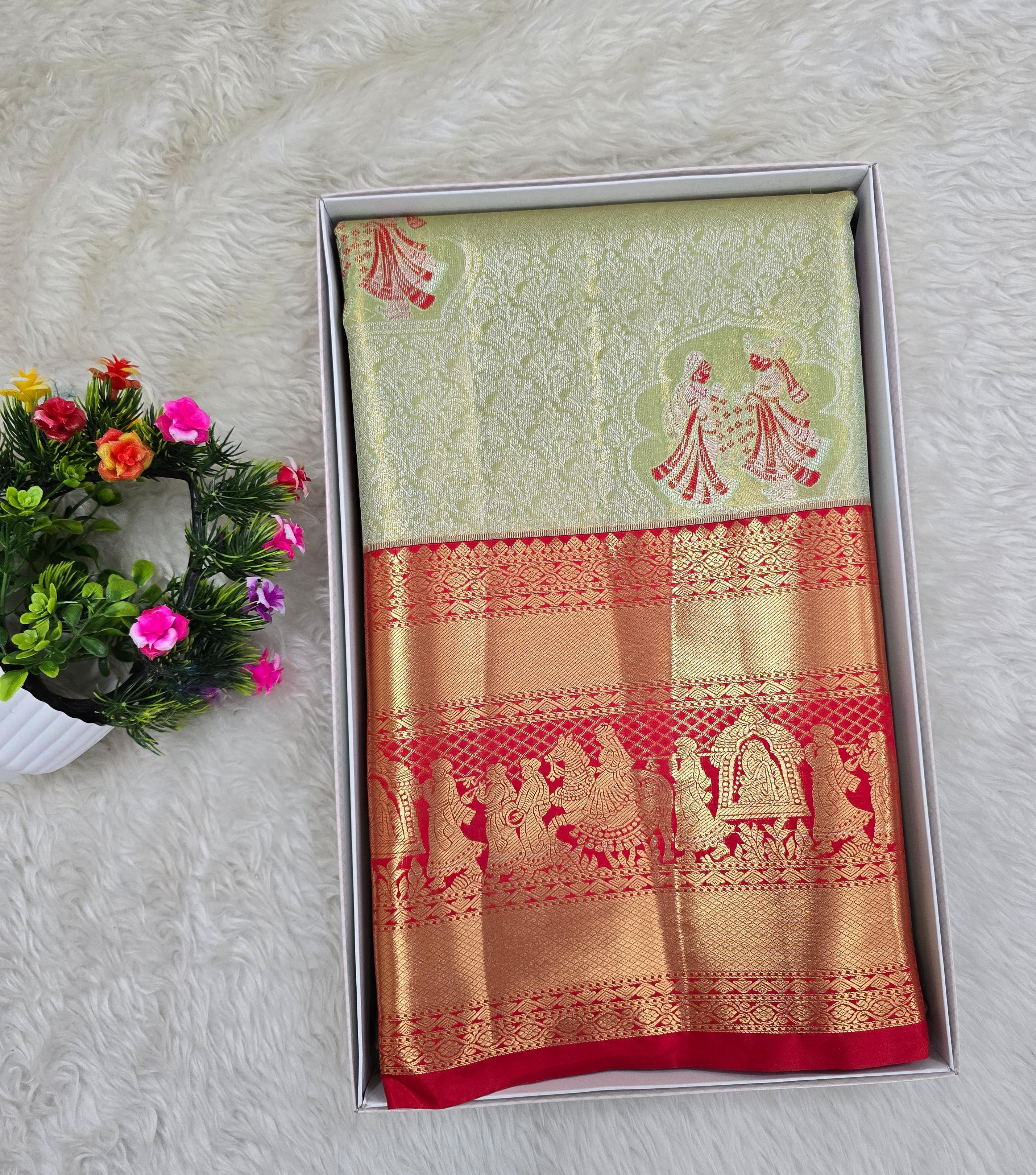 Semi Kanchipattu Tissue Sarees