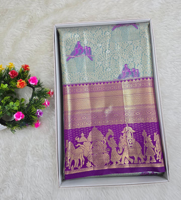 Semi Kanchipattu Tissue Sarees