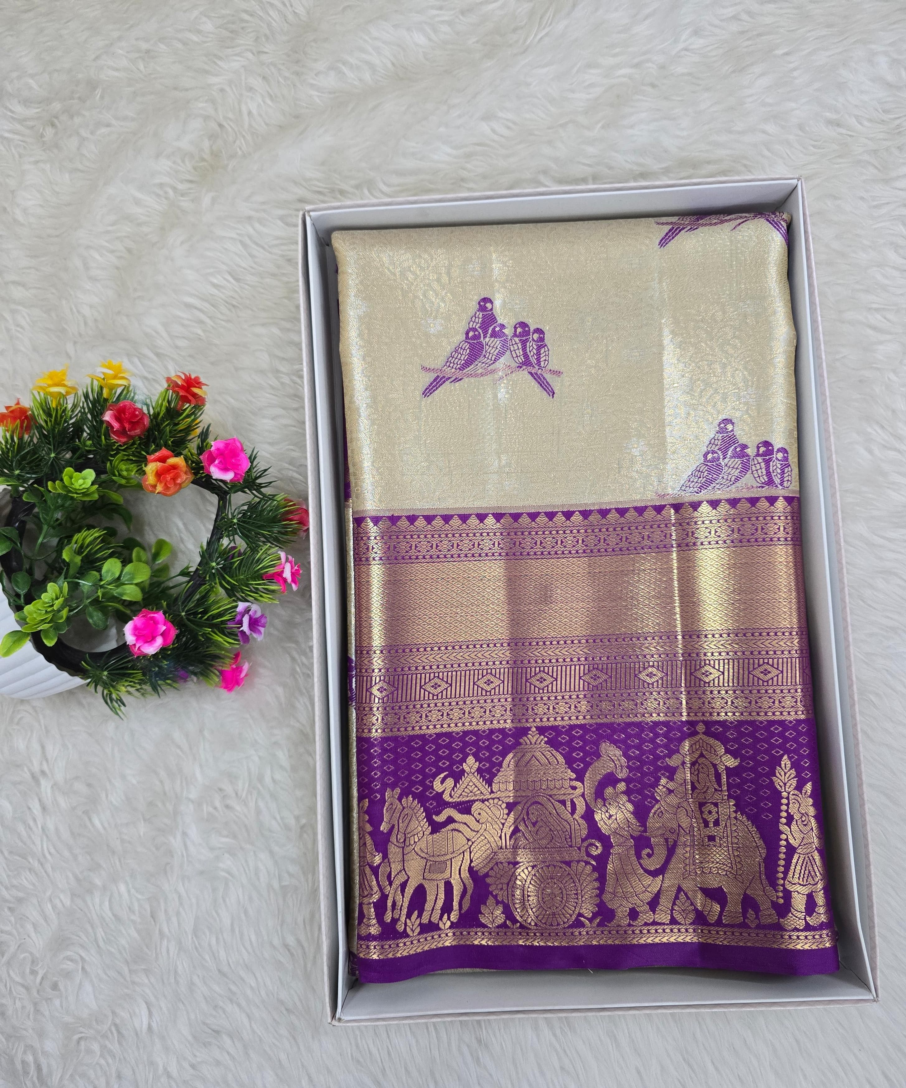 Semi Kanchipattu Tissue Sarees