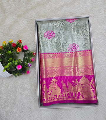 Semi Kanchipattu Tissue Sarees