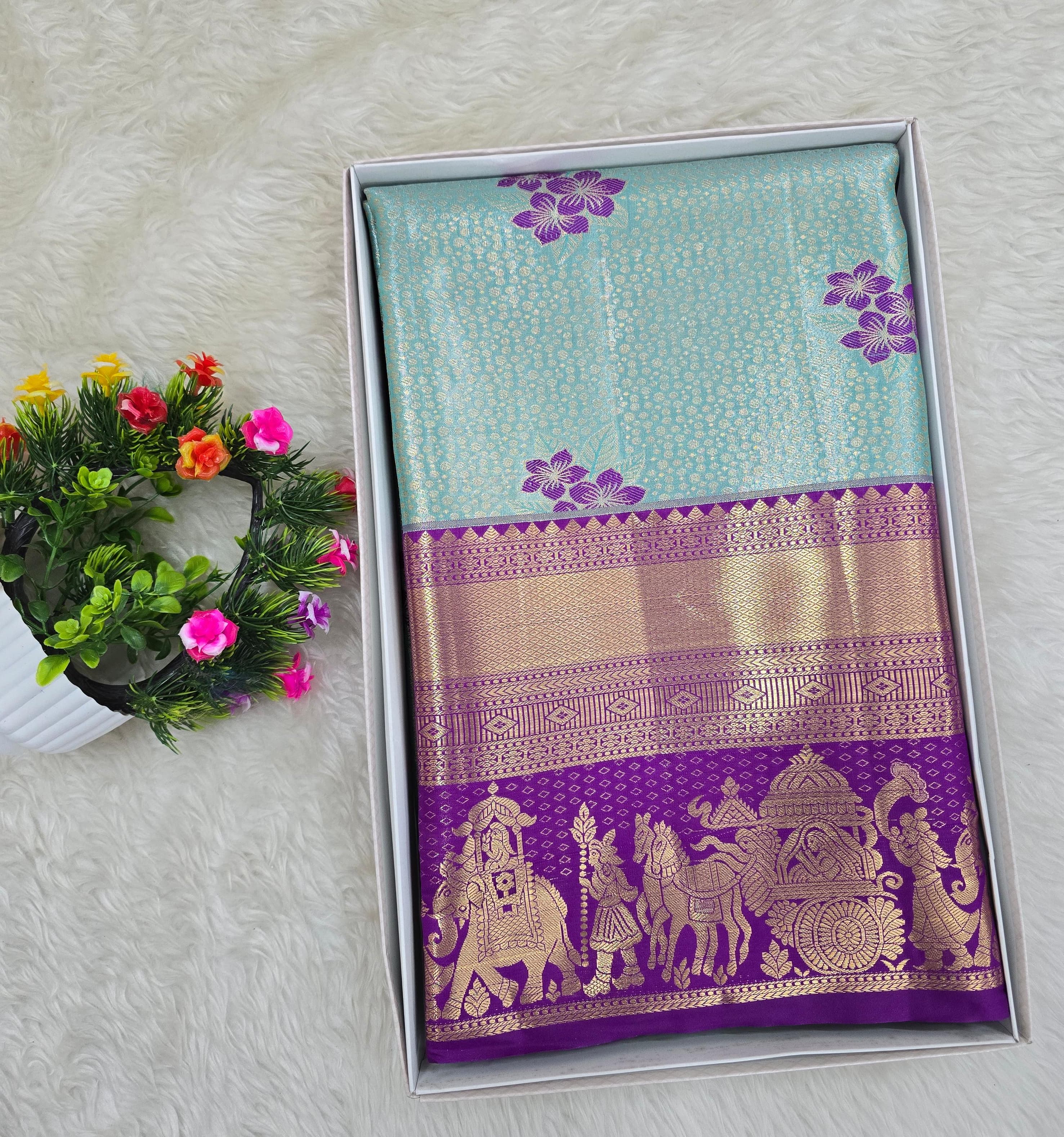 Semi Kanchipattu Tissue Sarees