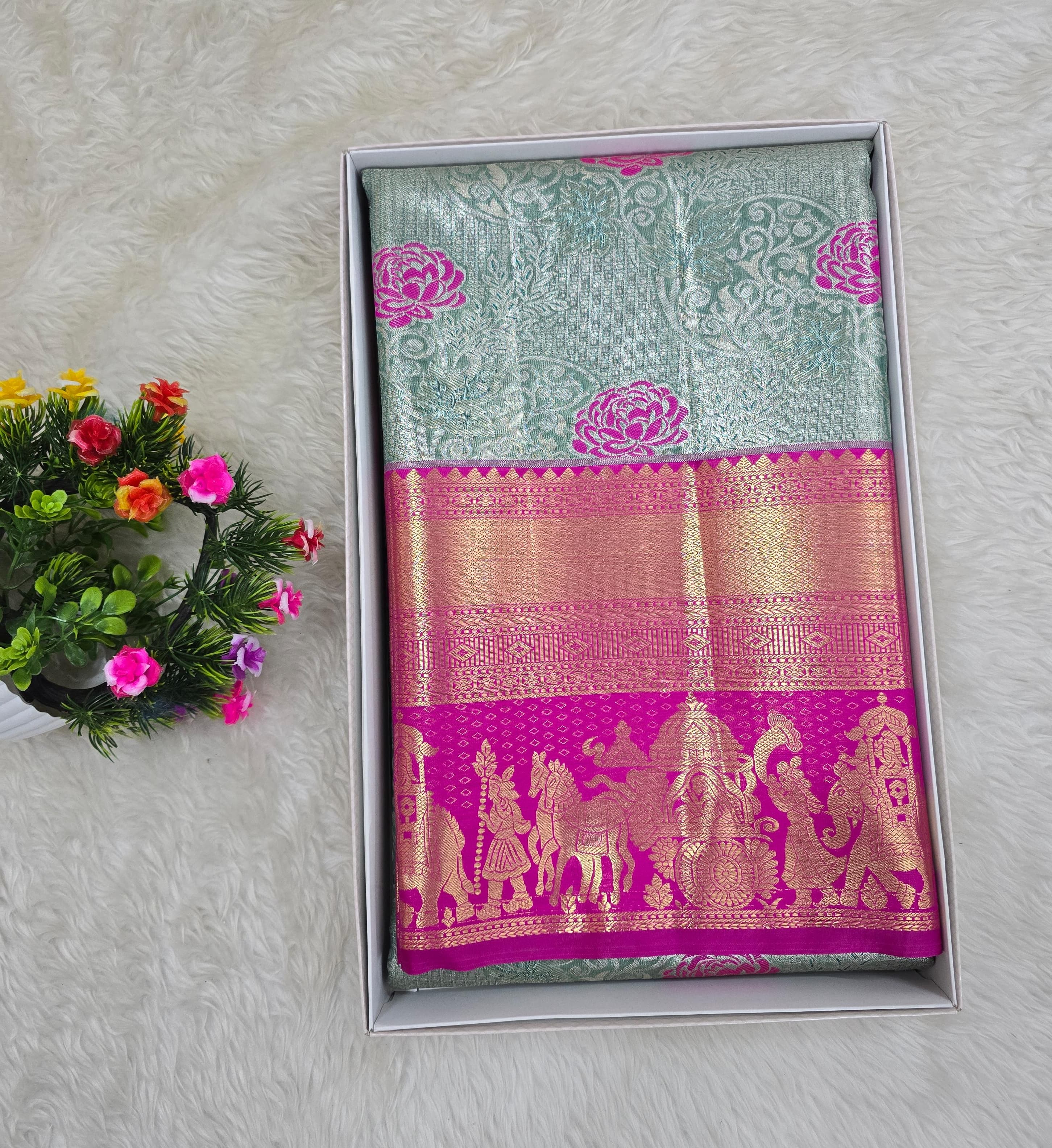 Semi Kanchipattu Tissue Sarees