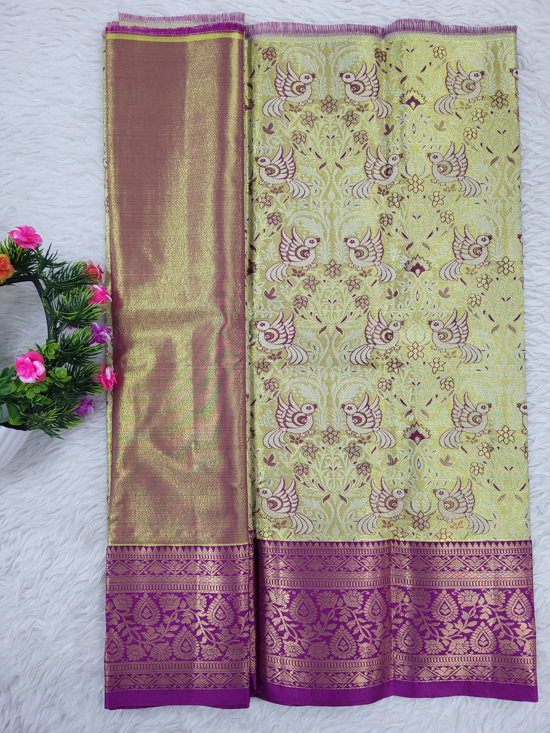 (0–1 Year) Lehenga – Unstitched (Blouse + Material)