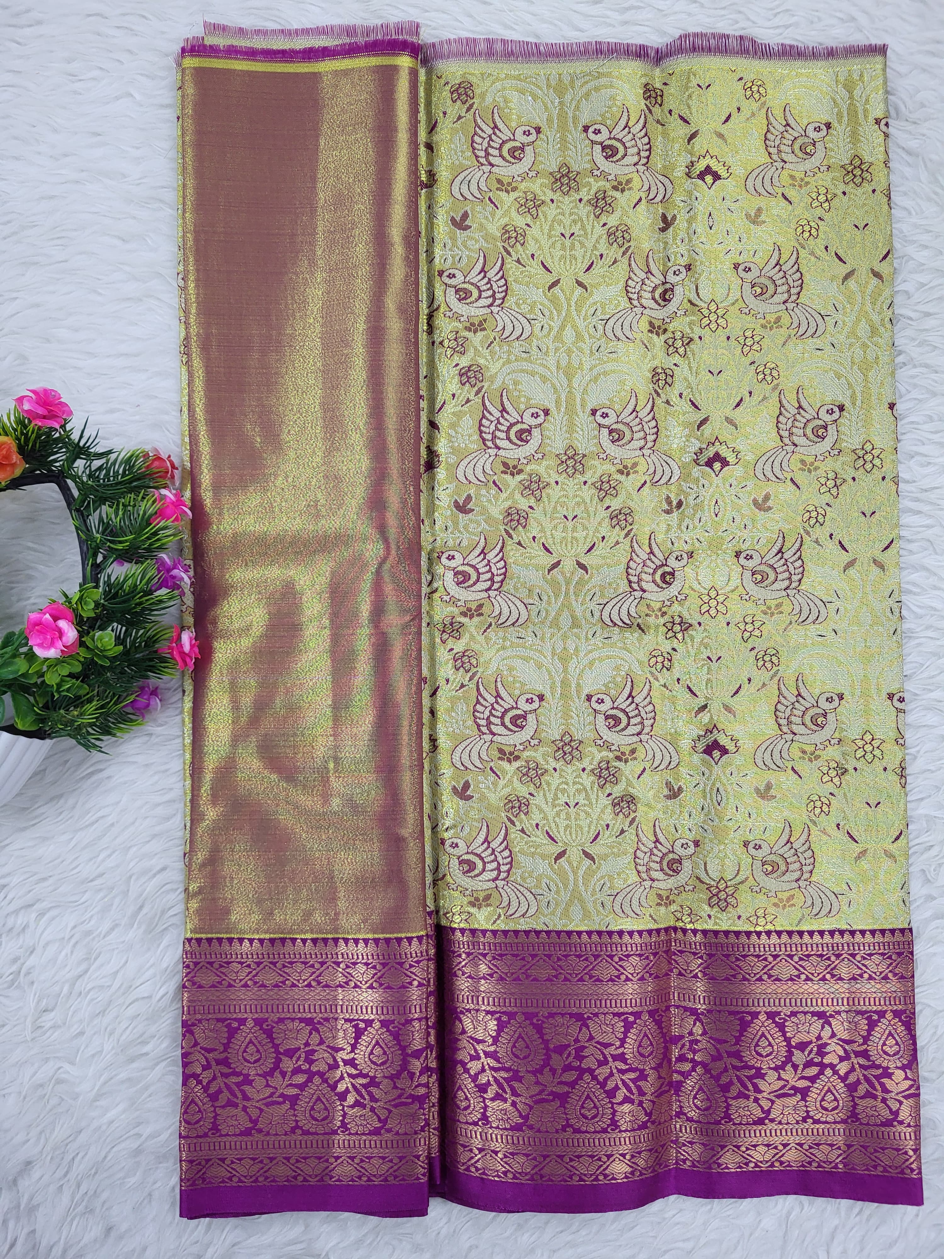 (0–1 Year) Lehenga – Unstitched (Blouse + Material)