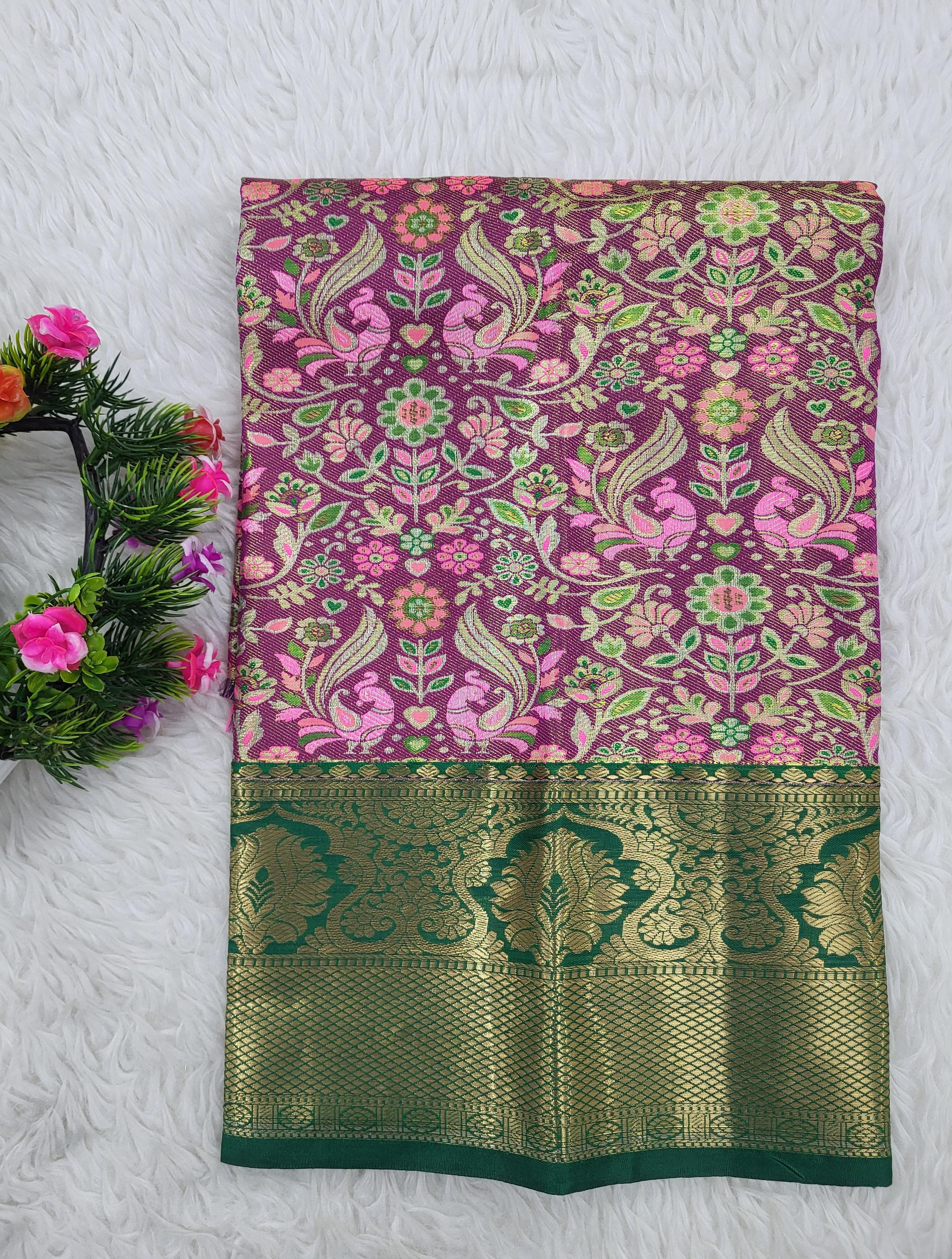(0–1 Year) Lehenga – Unstitched (Blouse + Material)