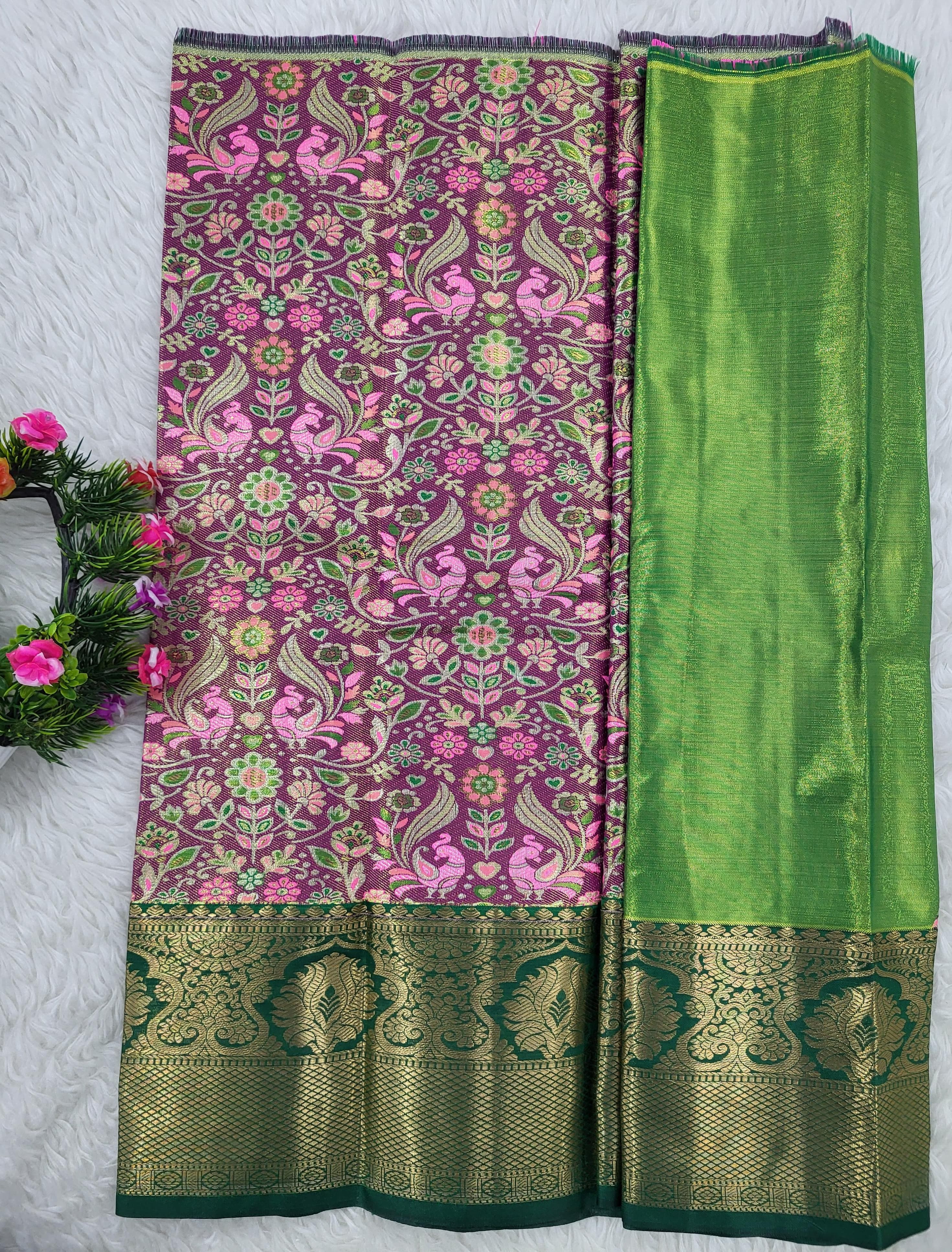 (0–1 Year) Lehenga – Unstitched (Blouse + Material)